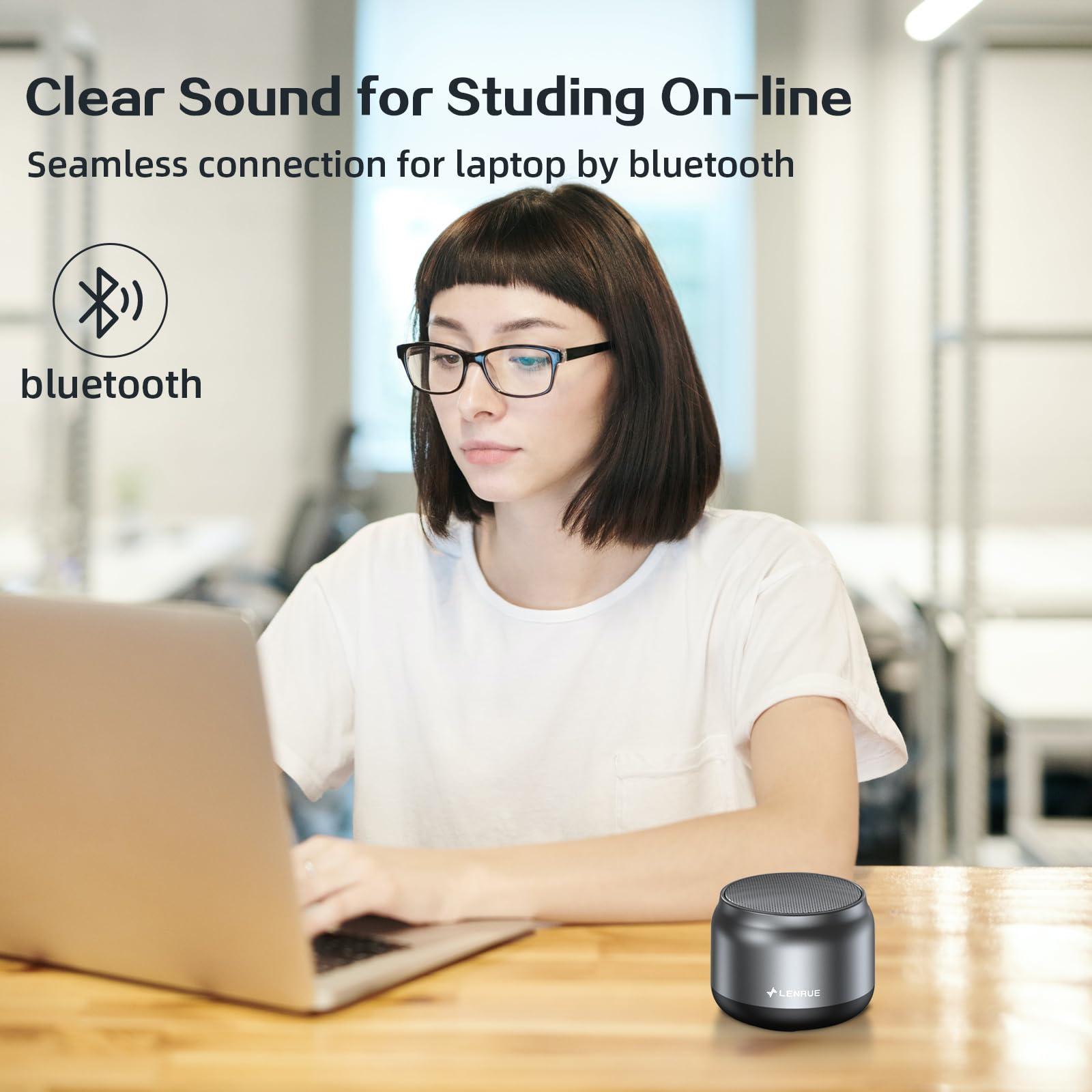 LENRUE LENRUE Bluetooth Speaker,Small Portable Speakers,Mini Wireless Speaker with 5W Clear Sound,15H Playback Time,Gift for Men/Women/Kids/Boys/Girls,Home and Outdoor Activities (Gray)