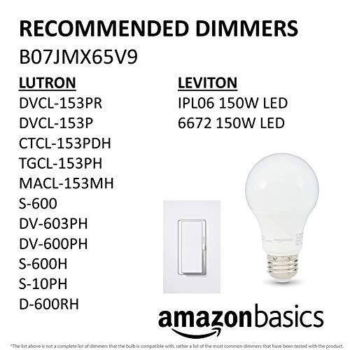 Amazon Basics Amazon Basics A19 LED Light Bulb, 60 Watt Equivalent, Energy Efficient 12W, E26 Standard Base, Soft White 2700K, Dimmable, 10,000 Hour Lifetime , 6-Pack
