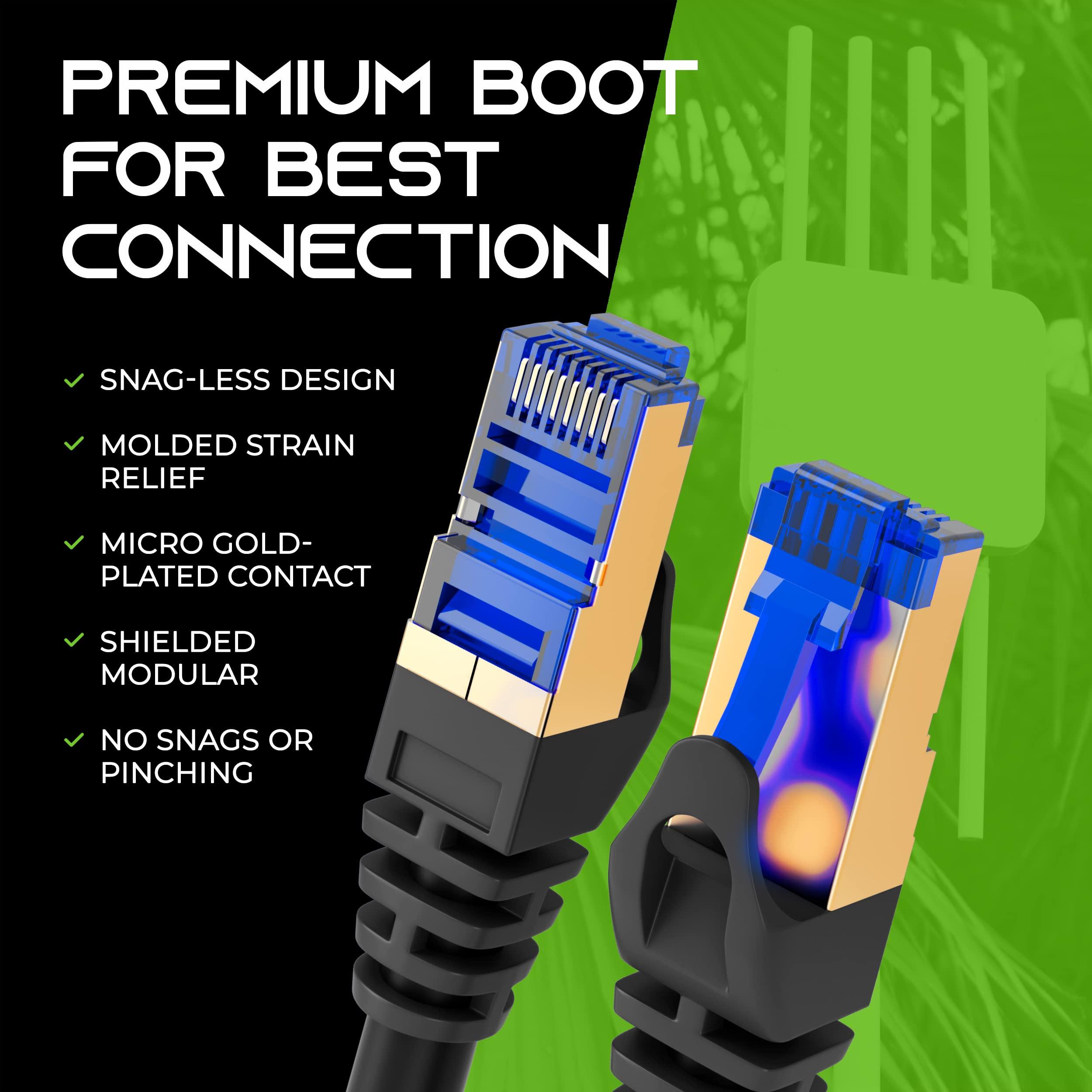 GEARit GEARit Cat8 Outdoor Ethernet Cable (100 Feet) Waterproof, Direct Burial, In-Ground, LLDPE UV Jacket, Pure Copper, 26AWG, 40Gbps 2000Mhz SFTP Patch Cord, POE, Network, Internet, Cat 8 Cable - 100ft