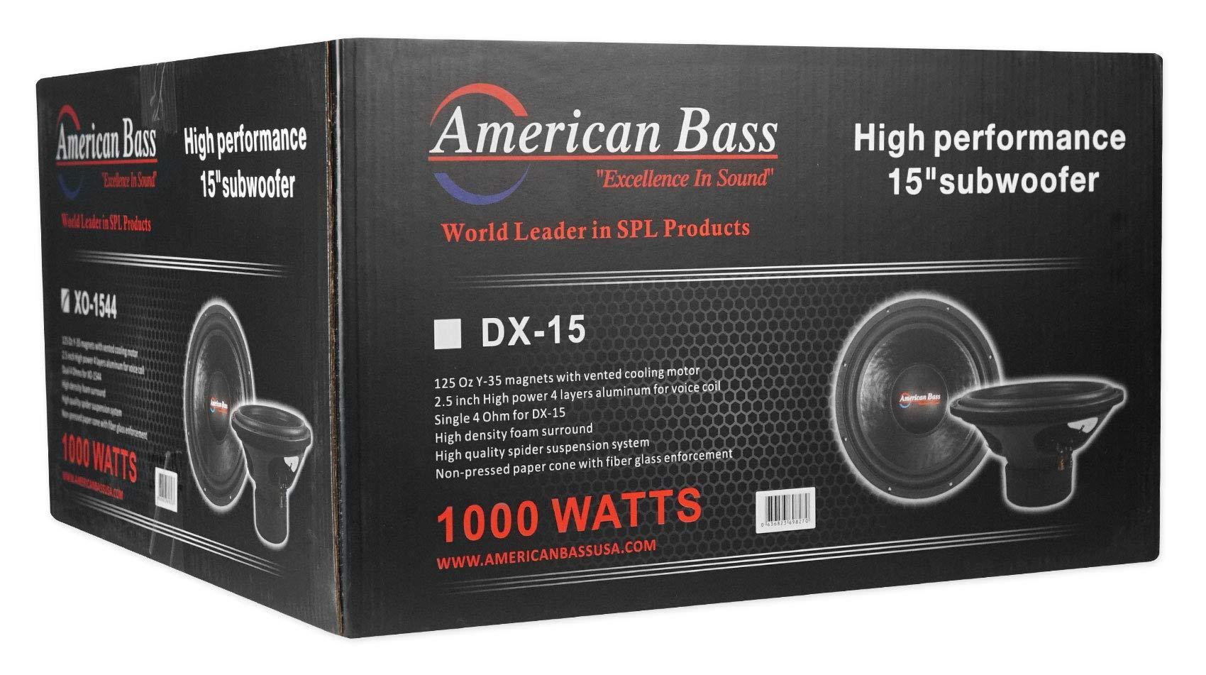 American Bass (2) American Bass XO 1544 15" 1000 Watt Car Subwoofers DVC 4-ohm Subs XO1544