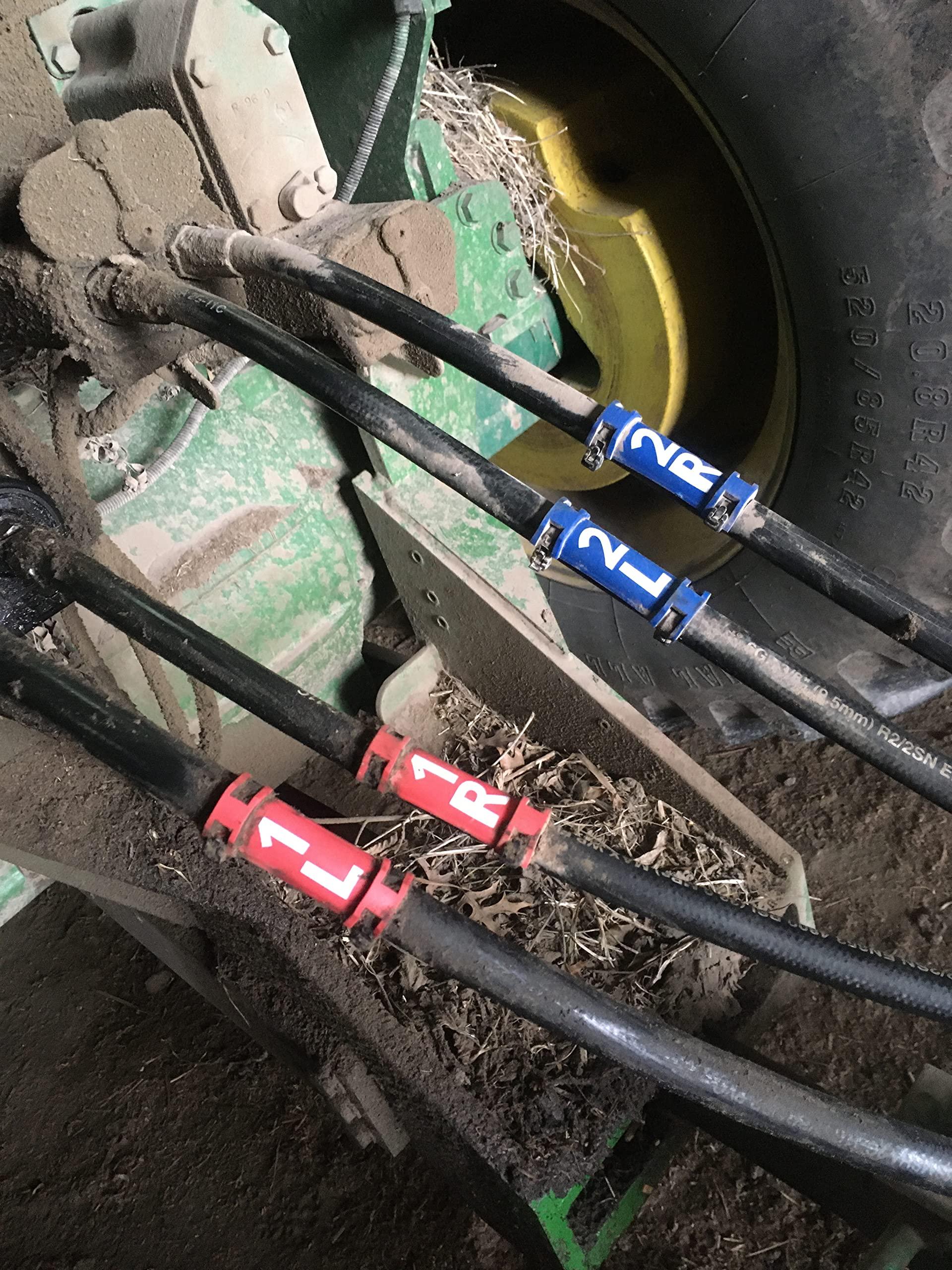 DirectNine Basics Hydraulic line labels-6 Pack Easily ID Hydraulic Hoses, electrical,or water lines (Both Ends) Above or Below Ground, Fits 3/8",1/2" to 3/4 to 1" Hoses, Heavy-Duty