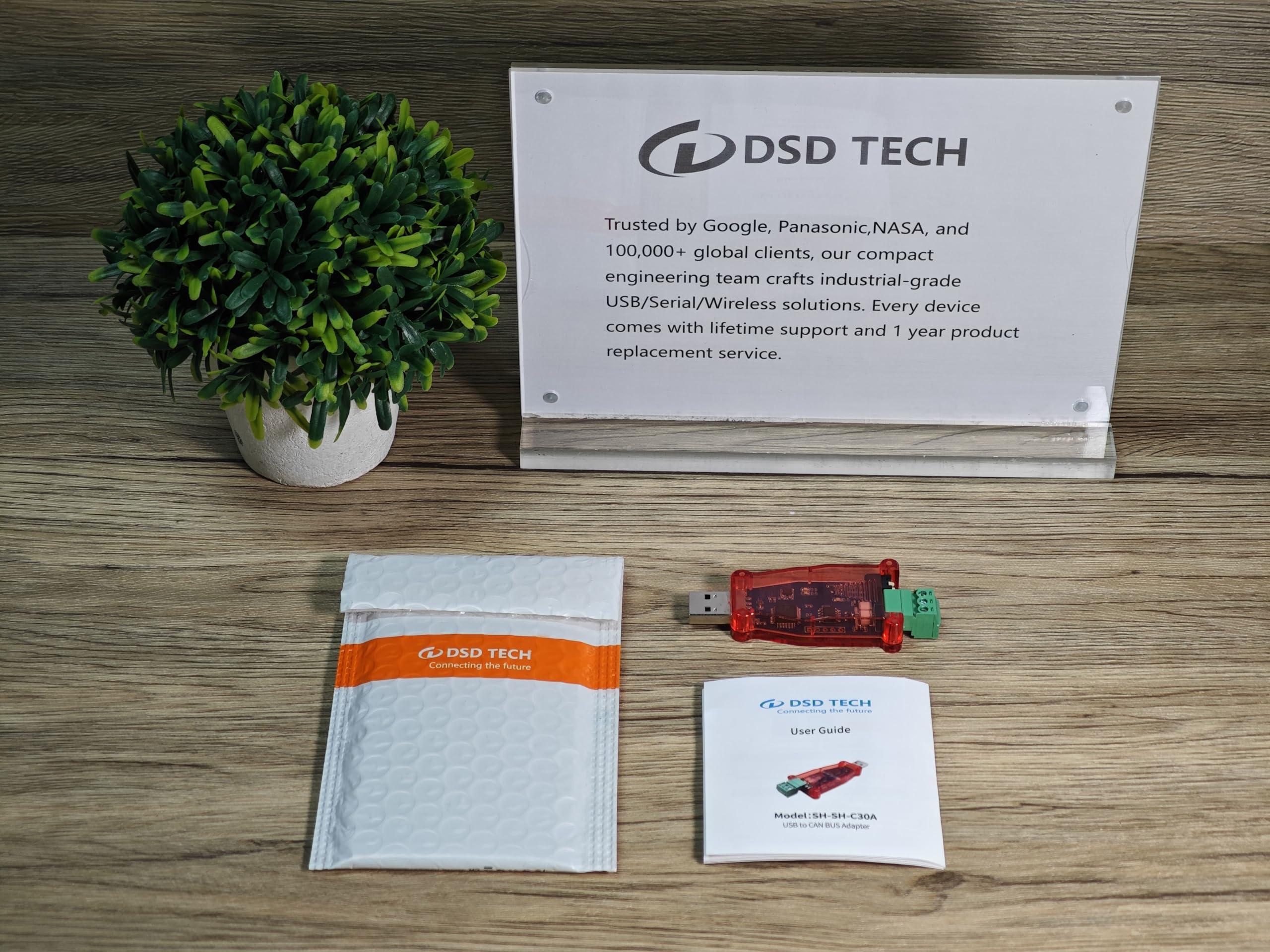 DSD TECH DSD TECH SH-C30A USB to CAN Bus Adapter Base on Canable Support SocketCAN Cangaroo