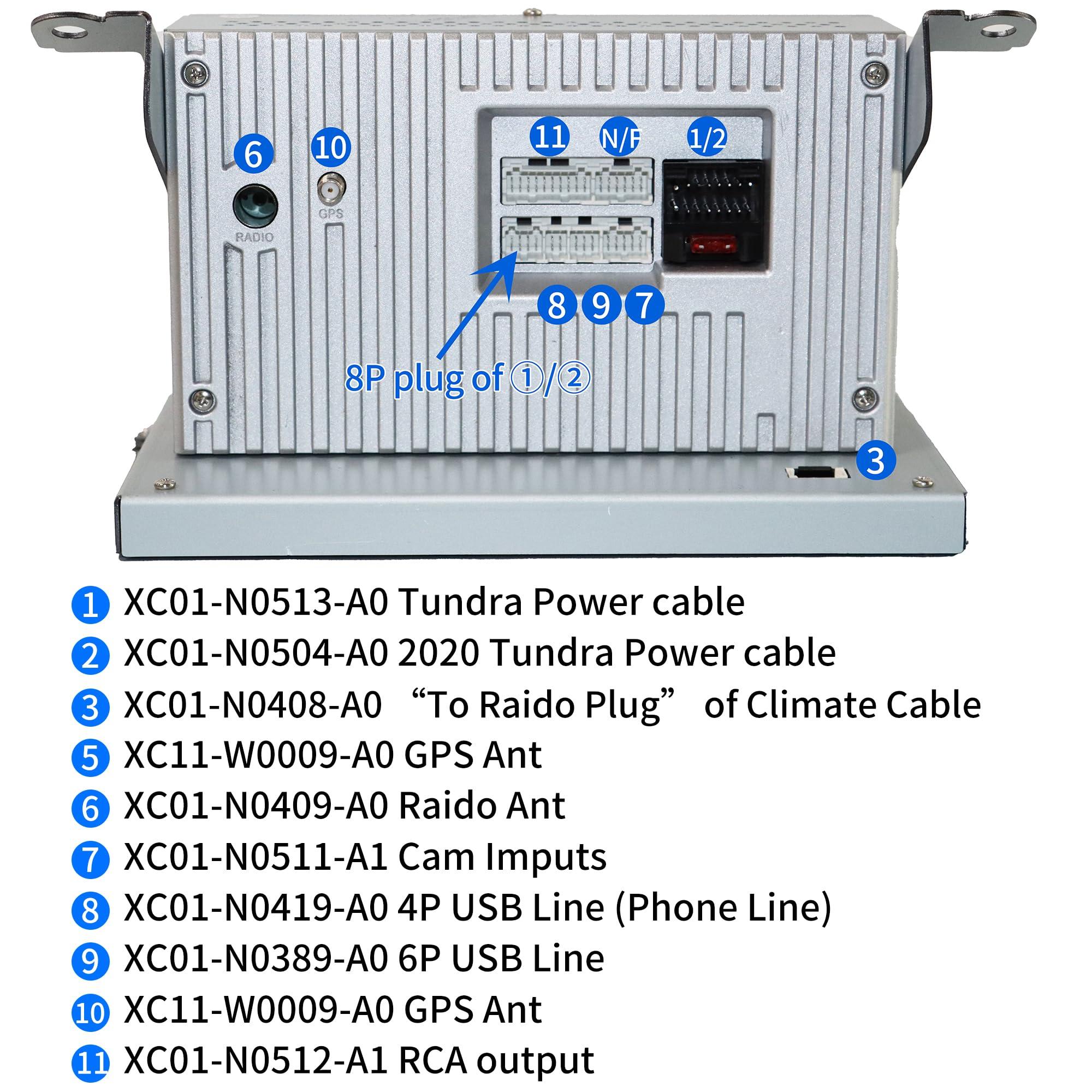 Cidava Cidava T-Style Car Radio, CarPlay Stereo for Toyota Tundra 2014-2021, 12.1 Inch Android Head Unit Replacement Support Wired and Wireless Car Play/Android Auto, AM/FM Radio, Back-Up Camera