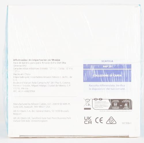 Mission Cables Made for Amazon Battery Base, for Echo Dot (4th & 5th generation)