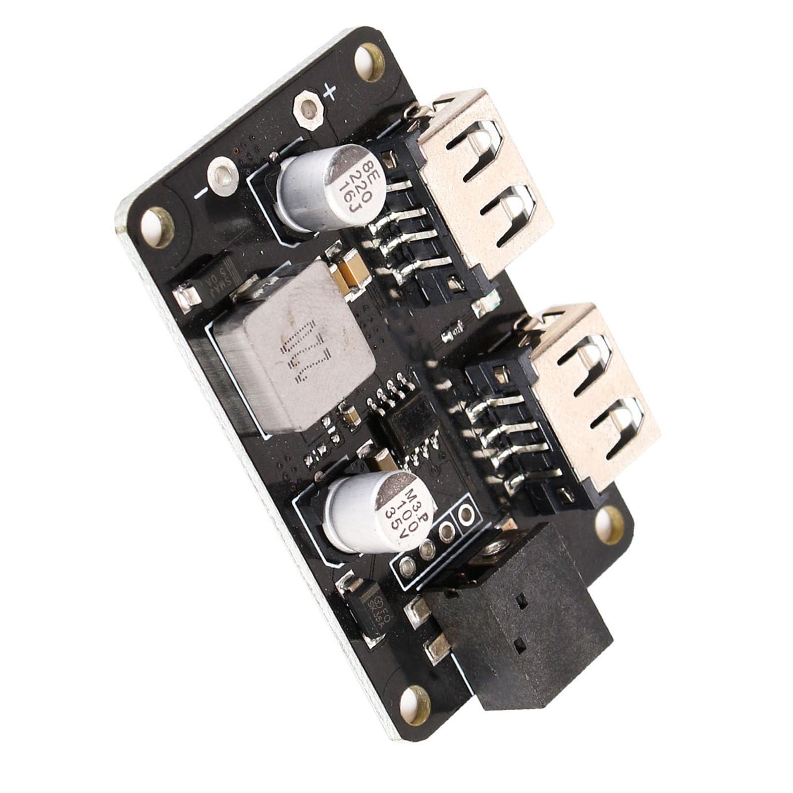 Walfront DC Module USB 24V 19V 12V to 5V 3A Quick Charging Module Board for Car Boat Efficient Charging USB Ports Multiple