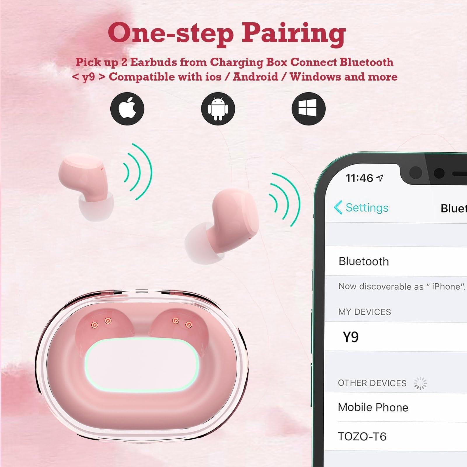 Xmenha Mini Wireless Bluetooth Earbuds for Small Ear Canals - Low Profile, Discreet, Sleep Micro Audfonos Invisibles