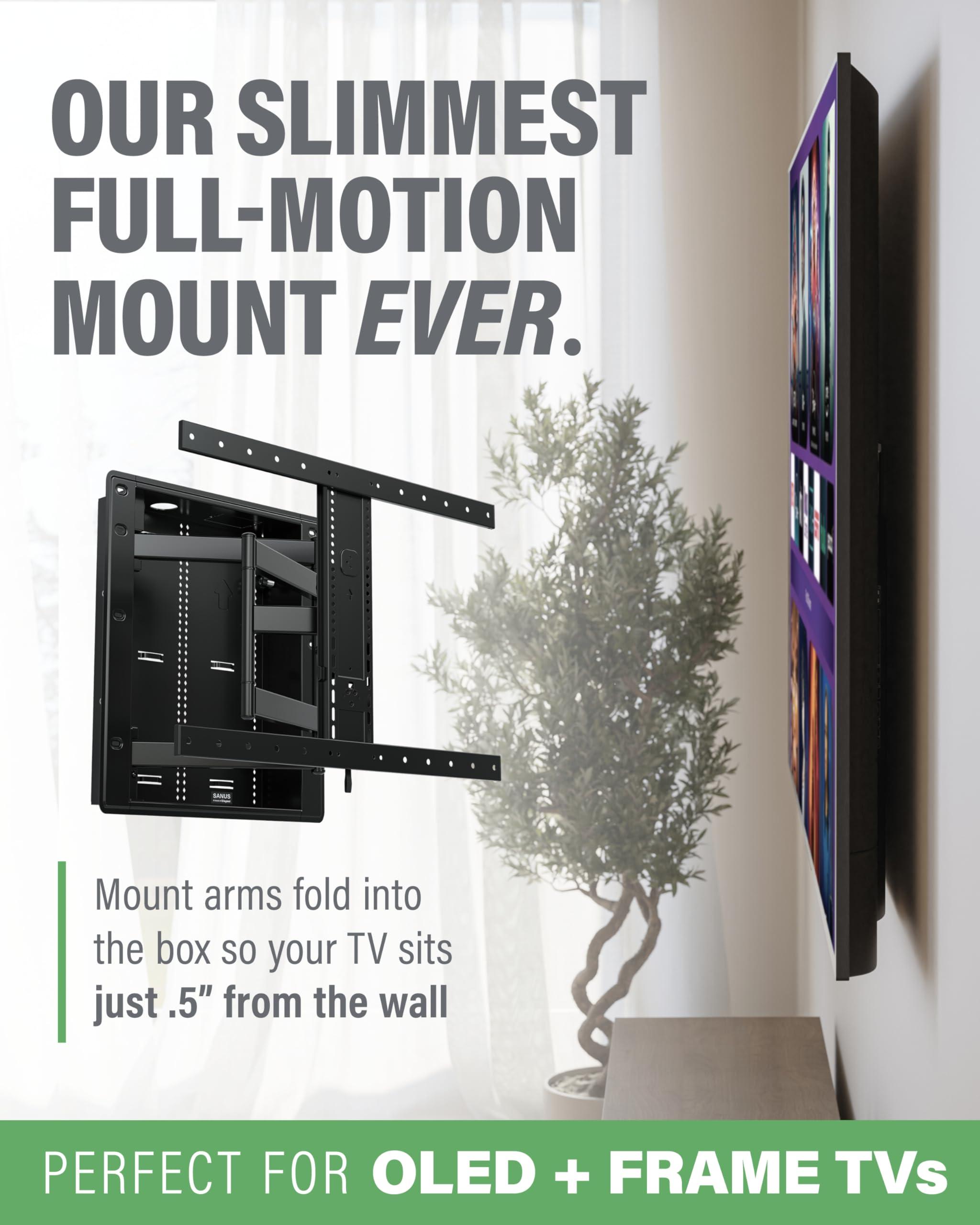 Sanus SANUS Recessed TV Wall Mount for 42"-85" Screens - Premium Full Motion TV Mount Tilts, Swivels & Extends for Optimal Views - Easy Install & Low Profile Design - VIWLF128-B2