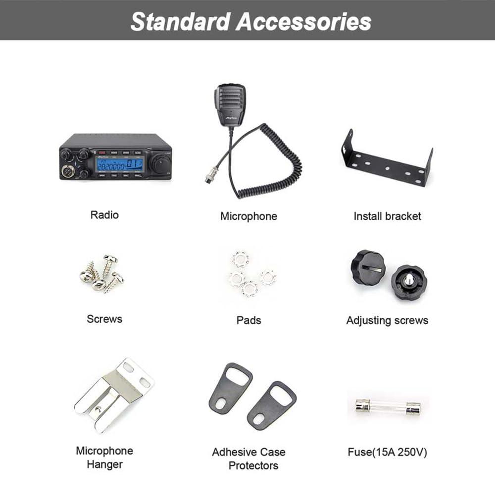 ANYSECU Anysecu AnyTone AT-6666pro 10 Meter Radio High Power 80 Watts Output FM/AM/USB/LSB/CW Mobile Transceiver with Programming Cable