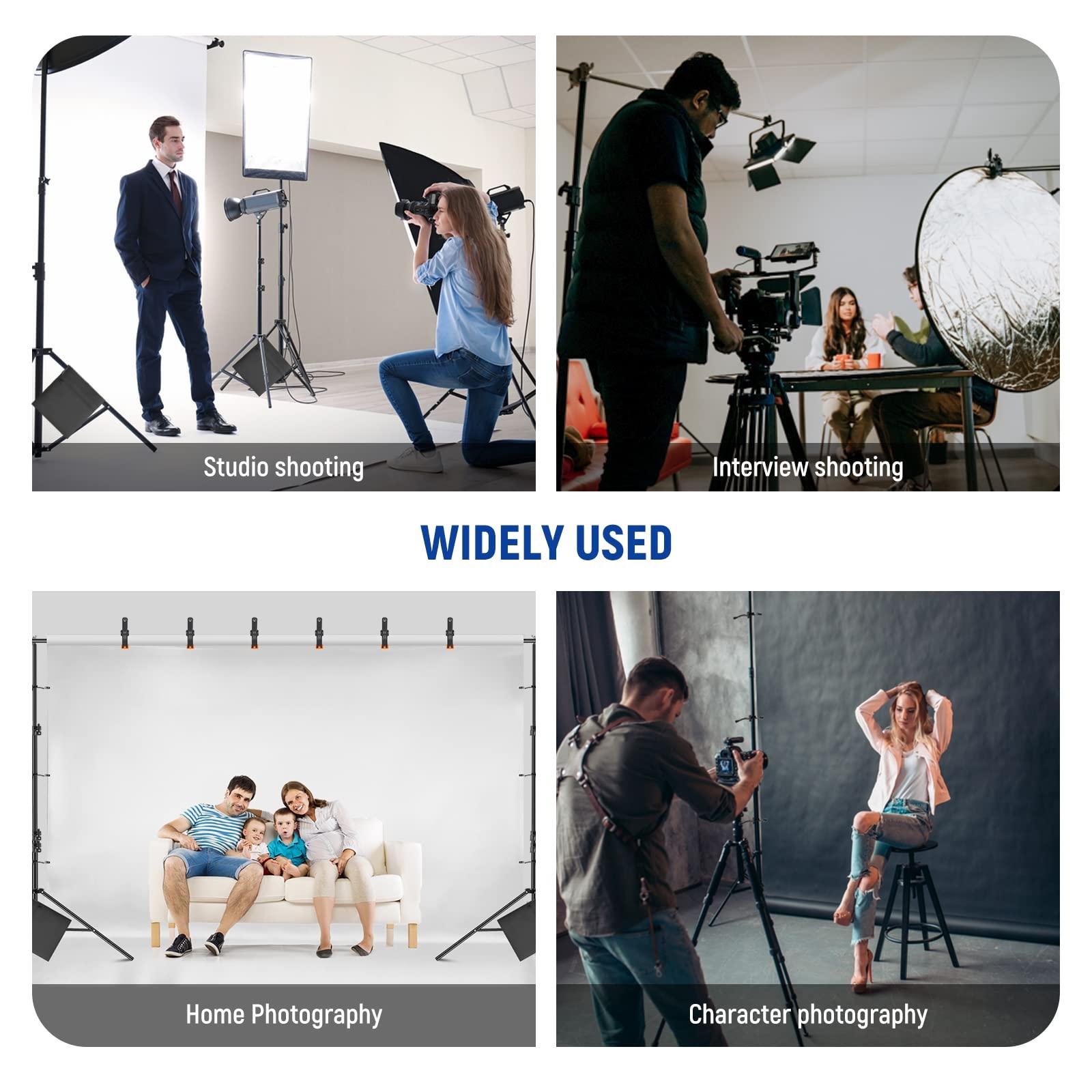 NEEWER NEEWER 8.5x10ft Adjustable Backdrop Stand Kit, Photography Background Support System with 4 Crossbars, 6 Spring Clamps, 6 Backdrop Clips, 2 Sandbags, and Carrying Bag for Photo Video Party Ceremony