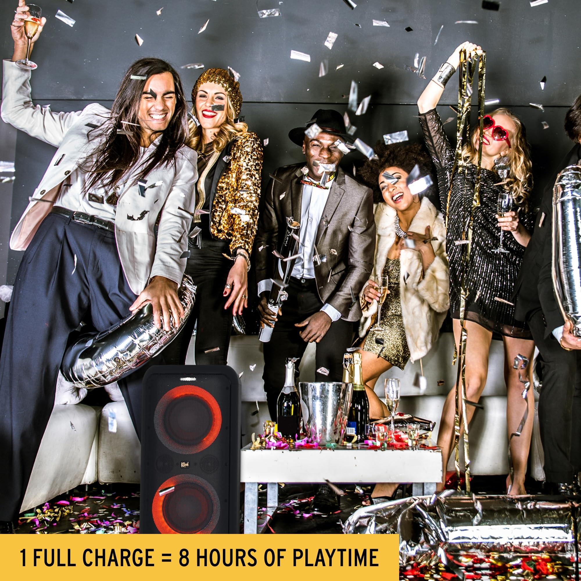 Klipsch Klipsch Gig XXL, Black - Portable Wireless Bluetooth Speaker - Multiple Color Modes - Bass Boost - Two 6.5" Woofers & Two 2" Tweeters - 8-Hour Playtime