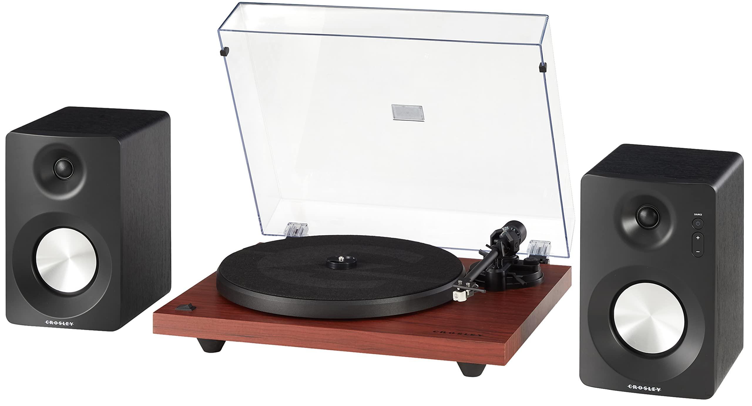 Crosley Crosley KT6101-MA Belt-Drive Bluetooth Turntable with Built-in Preamp and Included Speakers, Mahogany