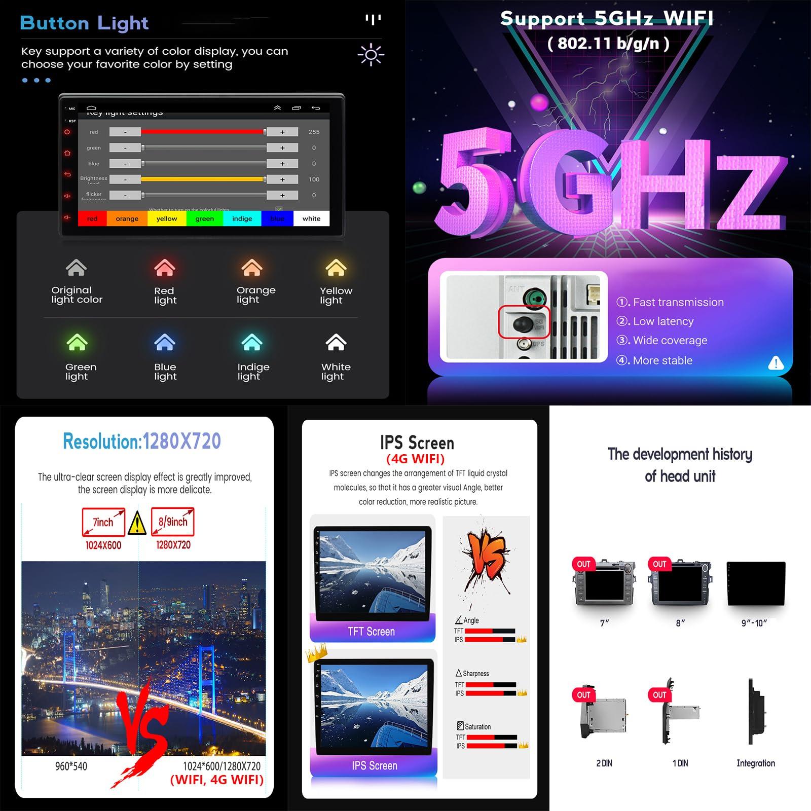 Plusfish Plusfish 9 Inch Android 13 Car Stereo for Volvo XC60 2008~2017 Touch Screen Car Radio Bluetooth Wireless Carplay Android Auto Multimedia Navigation with RDS DSP FM Radio,M150cp 4core 2g+32g