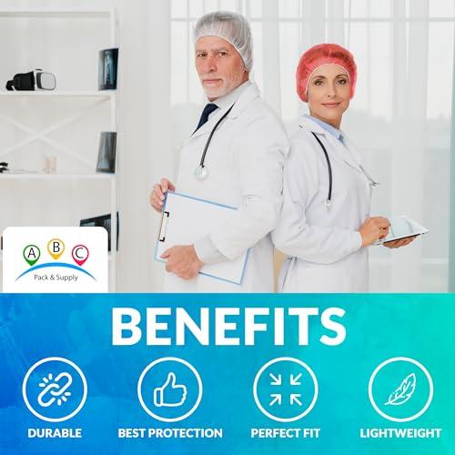 ABC PACK & SUPPLY ABC PACK & SUPPLY White Bouffant Caps 21 Inch. Pack of 100 Non Woven Hair Caps with Elastic Band. Breathable Disposable Polypropylene Hats. Unisex Protective Hair Covers for Food Service