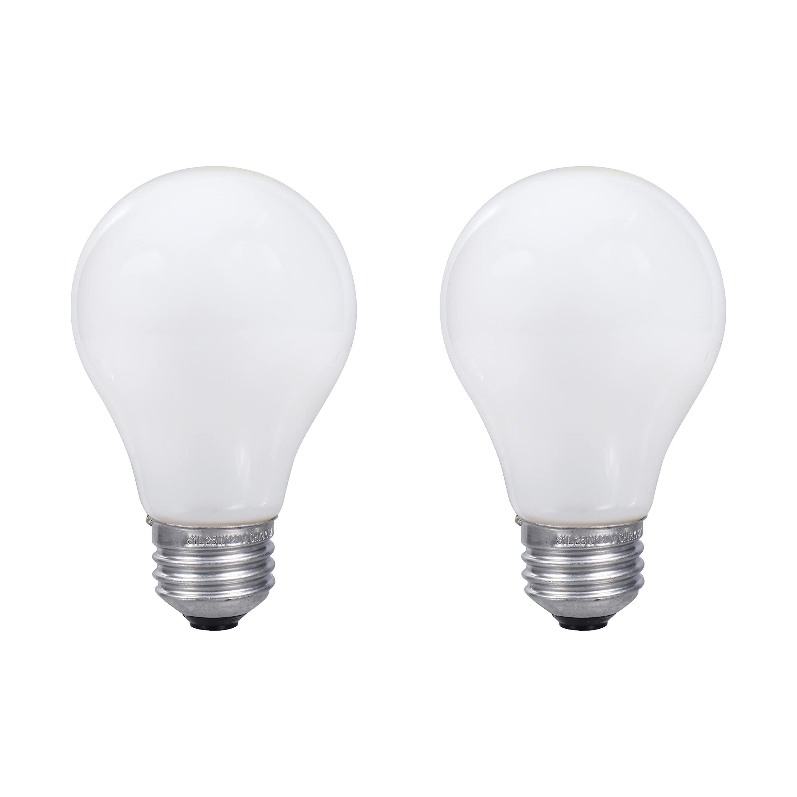 LEDVANCE SYLVANIA Incandescent Light Bulb, 25W A19, Dimmable, Medium Base, 160 Lumens, 2850K, Soft White - 2 Count(Pack of 1)(10562)