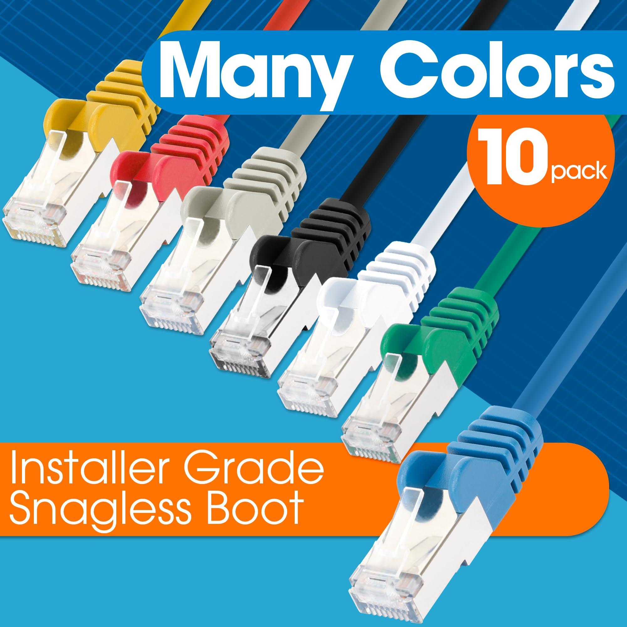 Intellinet Intellinet Slim Cat8 Ethernet Network Patch Cable 10-Pack - 40Gbps & 2000MHz, Snagless Boot, 30AWG Pure Bare Copper Wire, Gold-Plated Contacts, Lifetime Mfg Warranty 14ft, 10 Pack, Green