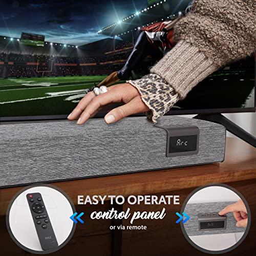 Pyle PyleUsa Home Bluetooth Audio Sound bar Stylish, 60W 35\" for TV, Supports 4K & HDMI TV\'s, Optical, COAXIAL, AUX, w/Remote Control,Coaxial & RCA Cables,Class D Digital Stereo Power Amplifier - PSBV40BT
