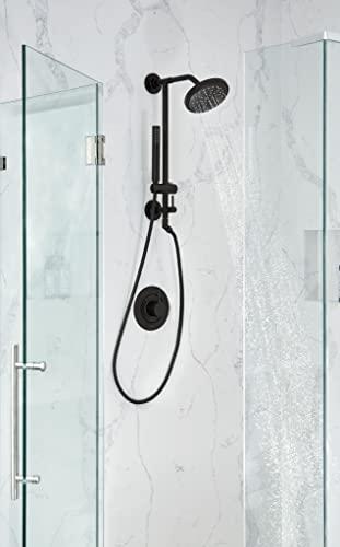 Moen Moen Align Matte Black Pressure Balancing Modern Tub and Shower Trim Kit, Featuring Bathroom Shower Lever Handle for Temperature Adjustment, Shower Faucet Handle (Posi-Temp Valve Required), T2191BL