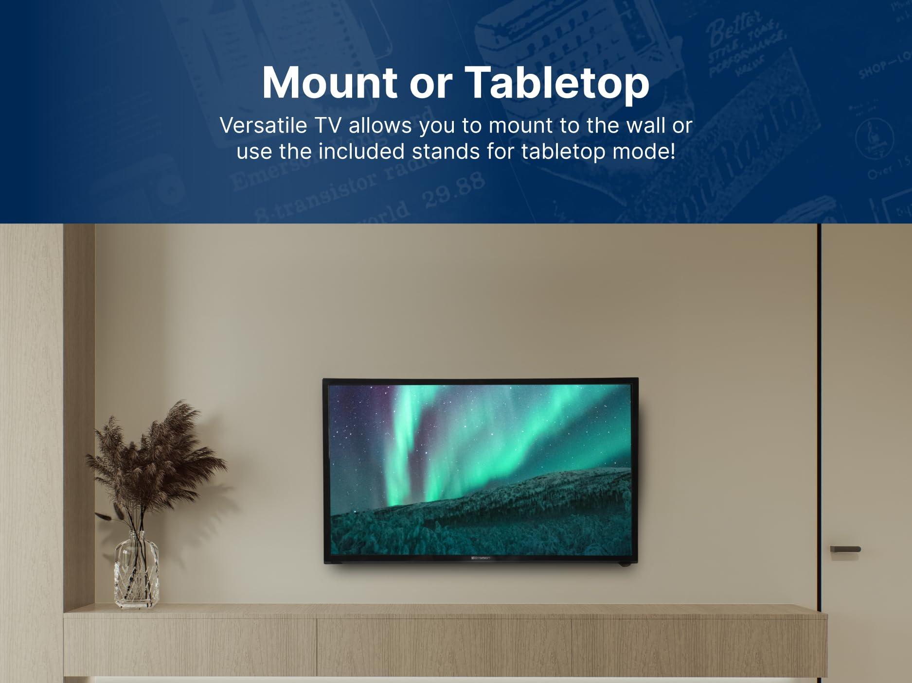 Emerson Emerson ESTD-2400 24" Class HD Smart TV with Built-in DVD Player | 720p LED Display, Wi-Fi Streaming, HDMI, USB & RCA Inputs | Space-Saving Design, Wall Mountable, Includes Remote Control