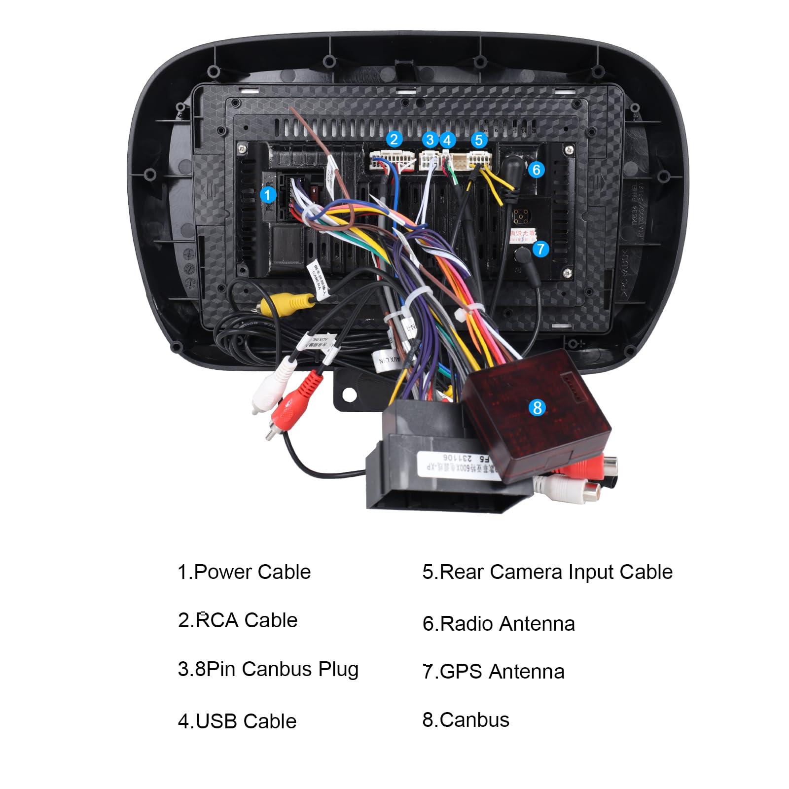 Fuluku 2+64GB for Fiat 500X 2014-2020 Android 15 Car Stereo Wireless Carplay Android Auto, 9'' Touch Screen Car Radio GPS Navigation WiFi Bluetooth EQ FM/RDS Radio SWC Backup Camera