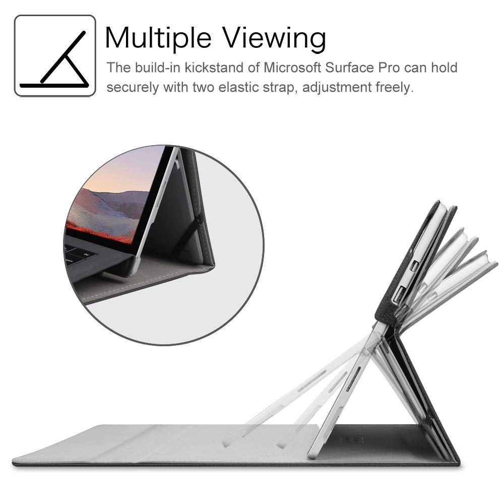 FINTIE Fintie Case for 12.3 Inch Microsoft Surface Pro 7 Plus/Pro 7 / Pro 6 / Pro 5 / Pro 4 / Pro 3 - Multiple Angle Viewing Portfolio Business Cover + Sleeve Case Carrying Bag with Stylus Loop & Pocket