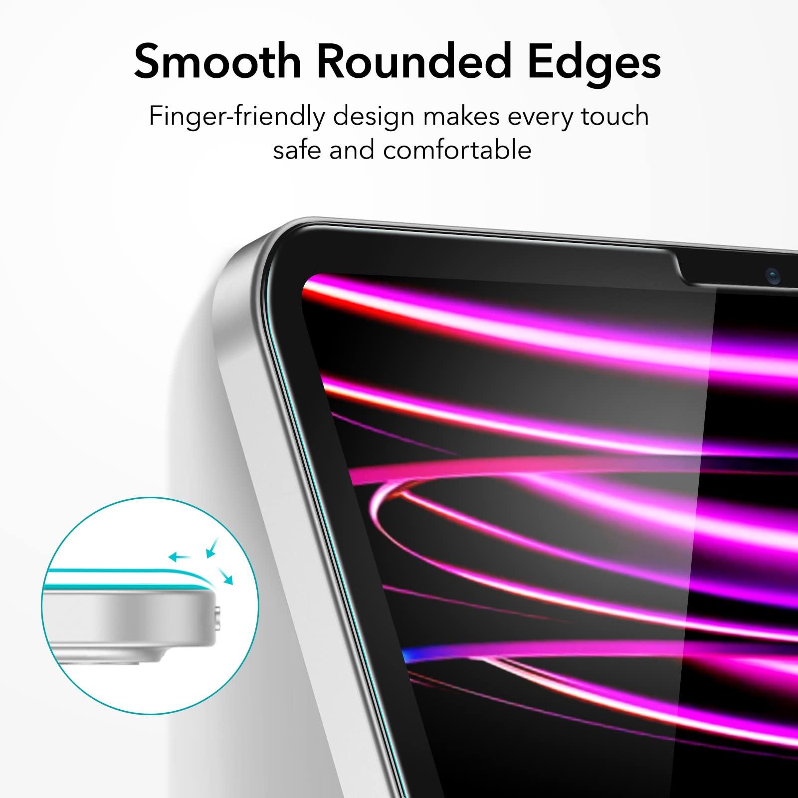 ESR ESR 2 Pack Screen Protector for iPad Pro 12.9 (2022/2021/2020/2018, 6th/5th/4th/3rd Generation), Tempered-Glass Film with Alignment Frame, Anti-Scratch, Face ID & Apple Pencil Compatible, HD Clarity