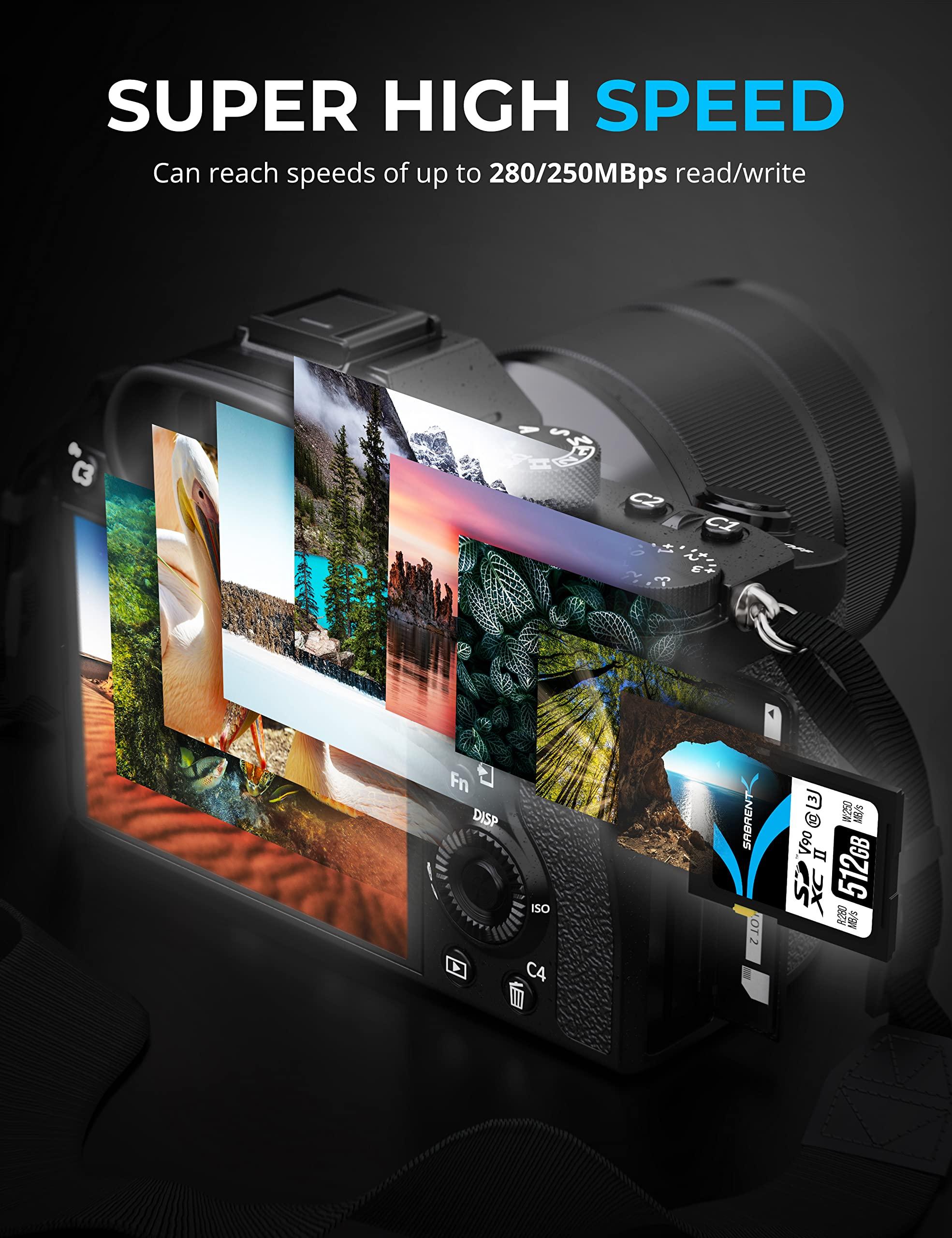 SABRENT SABRENT Rocket v90 512GB SD UHS-II Memory Card R280MB/s W250MB/s (SD-TL90-512GB)