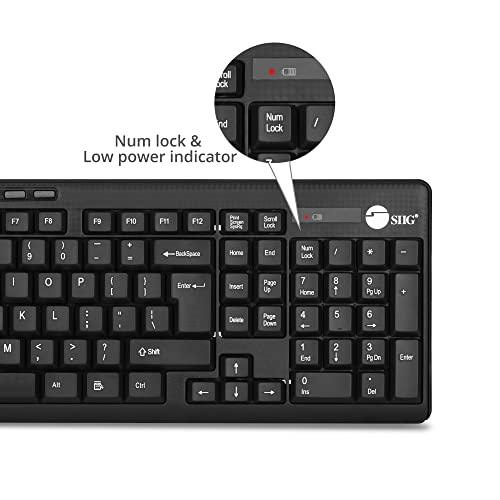 SIIG SIIG Jk-WR0T12-S1 Standard Size 102Key Wireless Keyboard with 3Button Wireless Optical Mouse, Black
