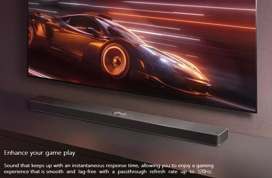 LG LG S70TR Soundbar with Dolby Atmos ans Rear Surround Speakers 5.1.1 Channel, Perfectly Matches The QNED TV, Sound 3D, Auto Power, Wireless Dolby Atmos, True Wireless connectivity, Wow Orchestra