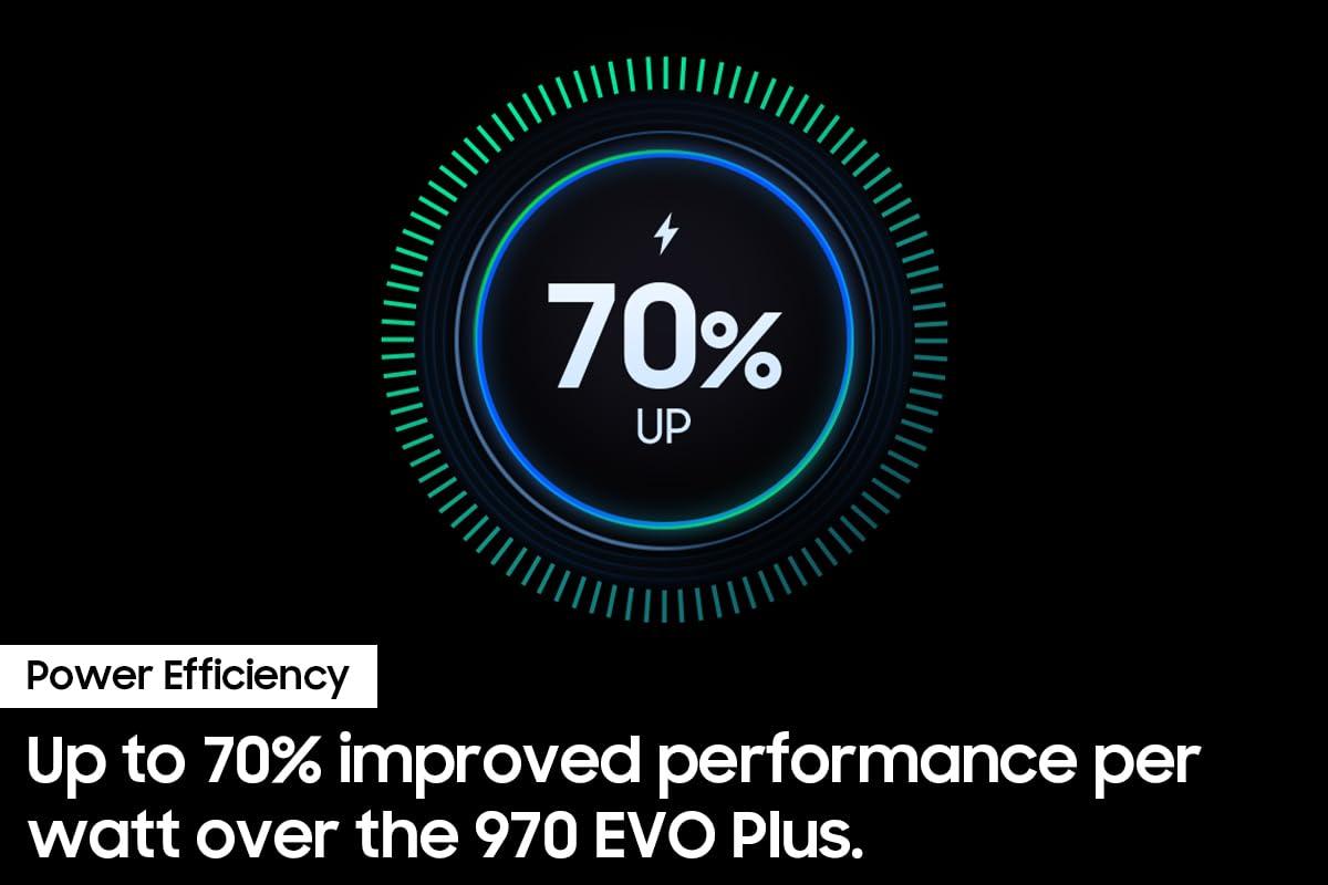 SAMSUNG SAMSUNG 990 EVO SSD 2TB, PCIe Gen 4x4, Gen 5x2 M.2 2280 NVMe Internal Solid State Drive, Speeds Up to 5,000MB/s, Upgrade Storage for PC Computer, Laptop, MZ-V9E2T0B/AM, Black