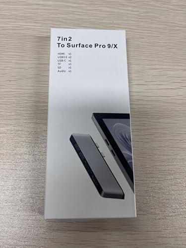 Rytaki Surface Pro 11 USB Hub, Surface Pro 9 USB Hub Docking Station with 4K HDMI, USB-C Thunderbolt 4(8K Video+Data+100W PD), USB 3.0 * 2, SD TF Card Slot, USB C Hub for Surface Pro 11/Pro 10/Pro 9/Pro X