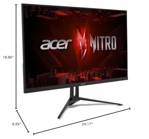 acer Acer Nitro 27" Full HD 1920 x 1080 IPS Gaming Monitor | AMD FreeSync Premium | 200Hz Refresh | Up to 0.1ms | Tilt | 1 x Display Port 1.2 & 1 x HDMI 2.0 | KG273 X1bmipx