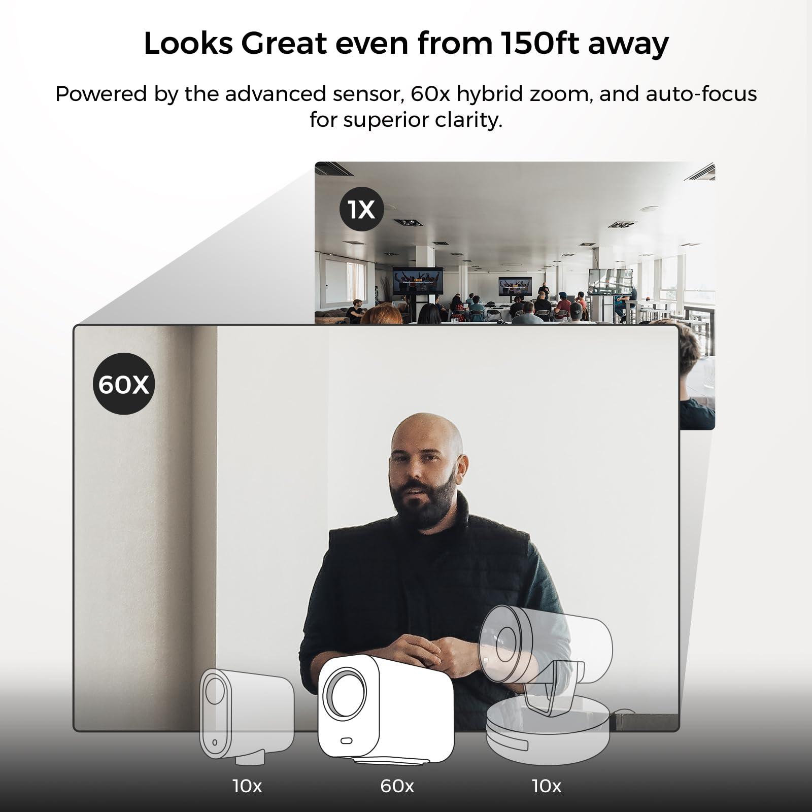 NearStream NearStream VM46 Wireless Live Streaming Camera, 4K Camera for Streaming with 8-Mic Noise Canceling Array, 60X Hybrid Zoom, 6H Battery, App Control,Stream to YouTube/Twitch/Facebook/RTMP via LTE/Wi-Fi