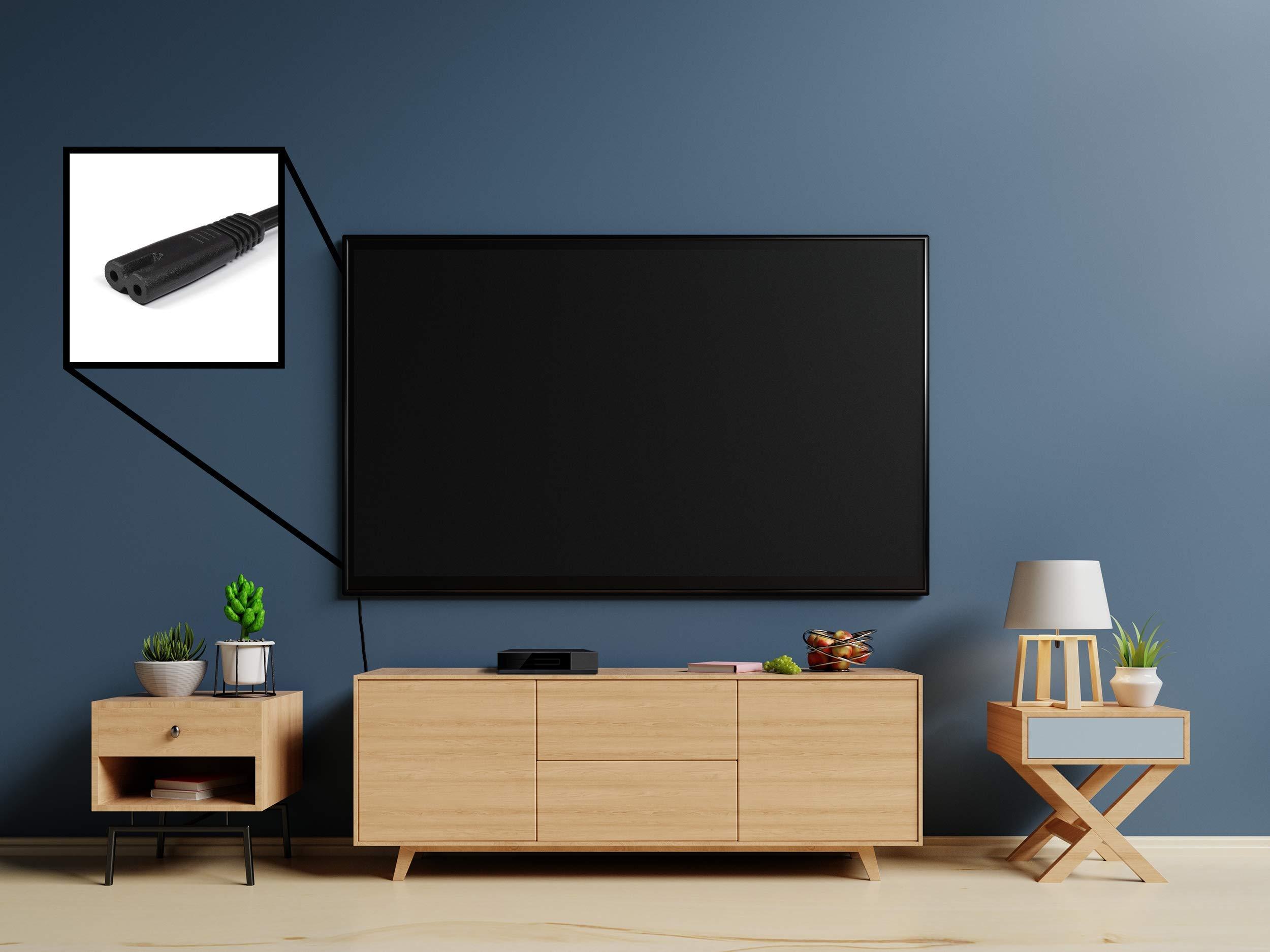 THE CIMPLE CO THE CIMPLE CO Figure 8 Power Cord (2 Prong) with Copper Wire Core - Non Polarized for Satellite, CATV, Game Systems, and More - NEMA 1-15P to C7 C8 / IEC 320 - UL Listed - Black, 3 Feet (0.9 Meter)