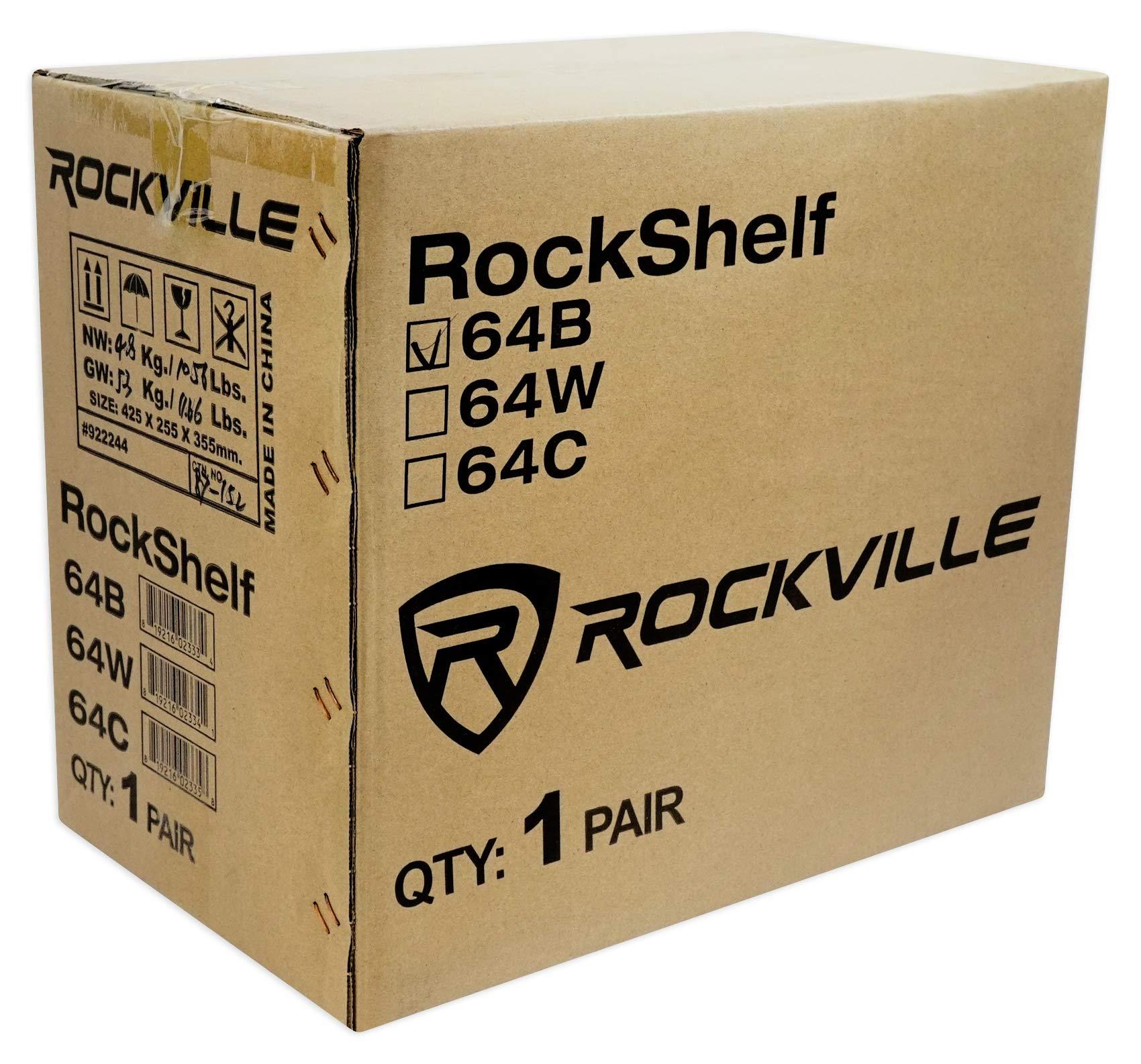 Rockville Rockville Pair RockShelf 64B Black 6.5" Home Bookshelf Speakers w/37 Stands