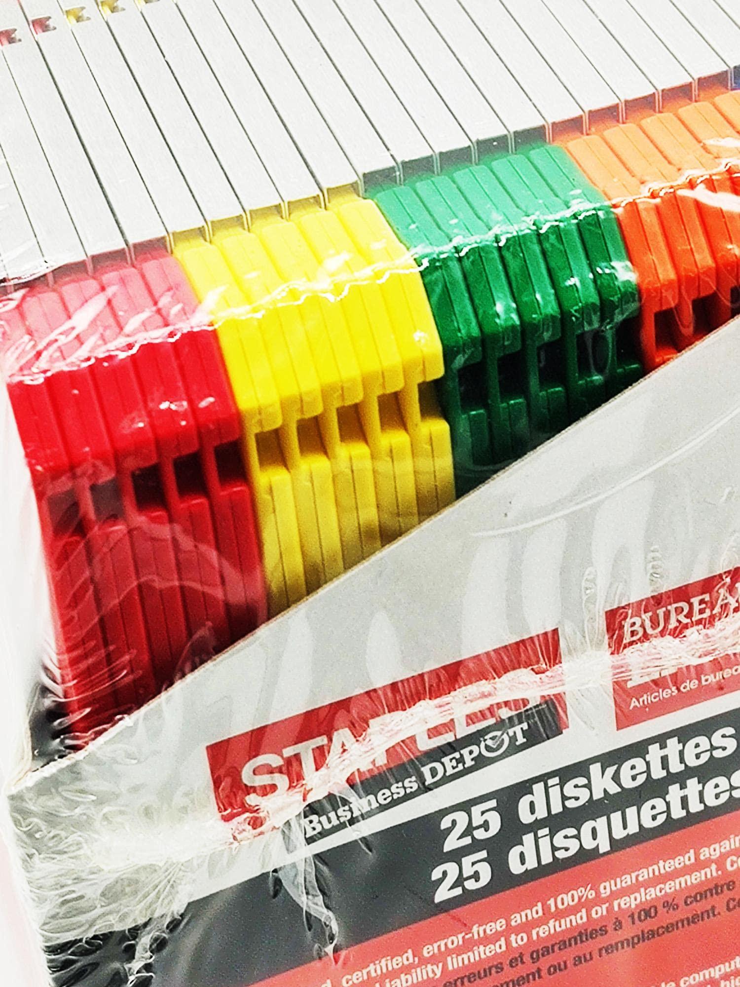 STAPLES Staples 50/Pack 3.5 in. 1.44MB Multi-Colored Floppy Diskettes, PC/IBM Formatted