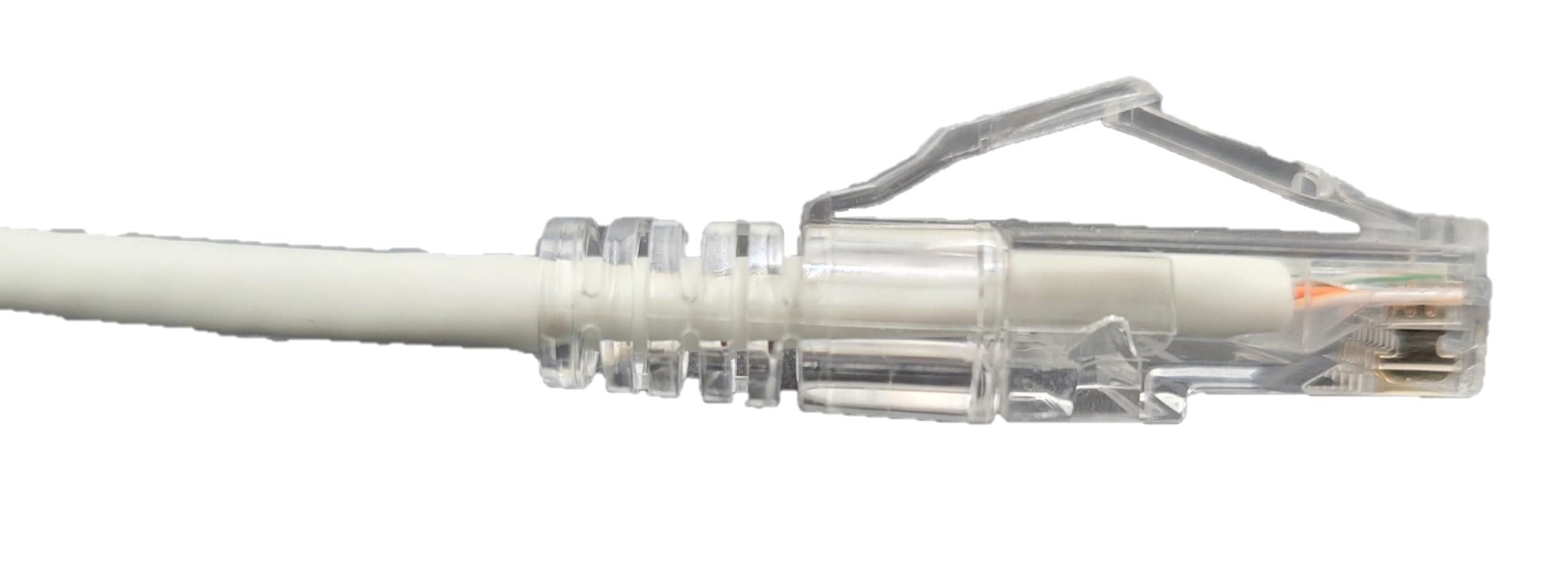 MICRO CONNECTORS Micro Connectors 15 Feet Cat 6A Ultra Slim Patch (28AWG) Cable (White) (E09-015W-SL5)