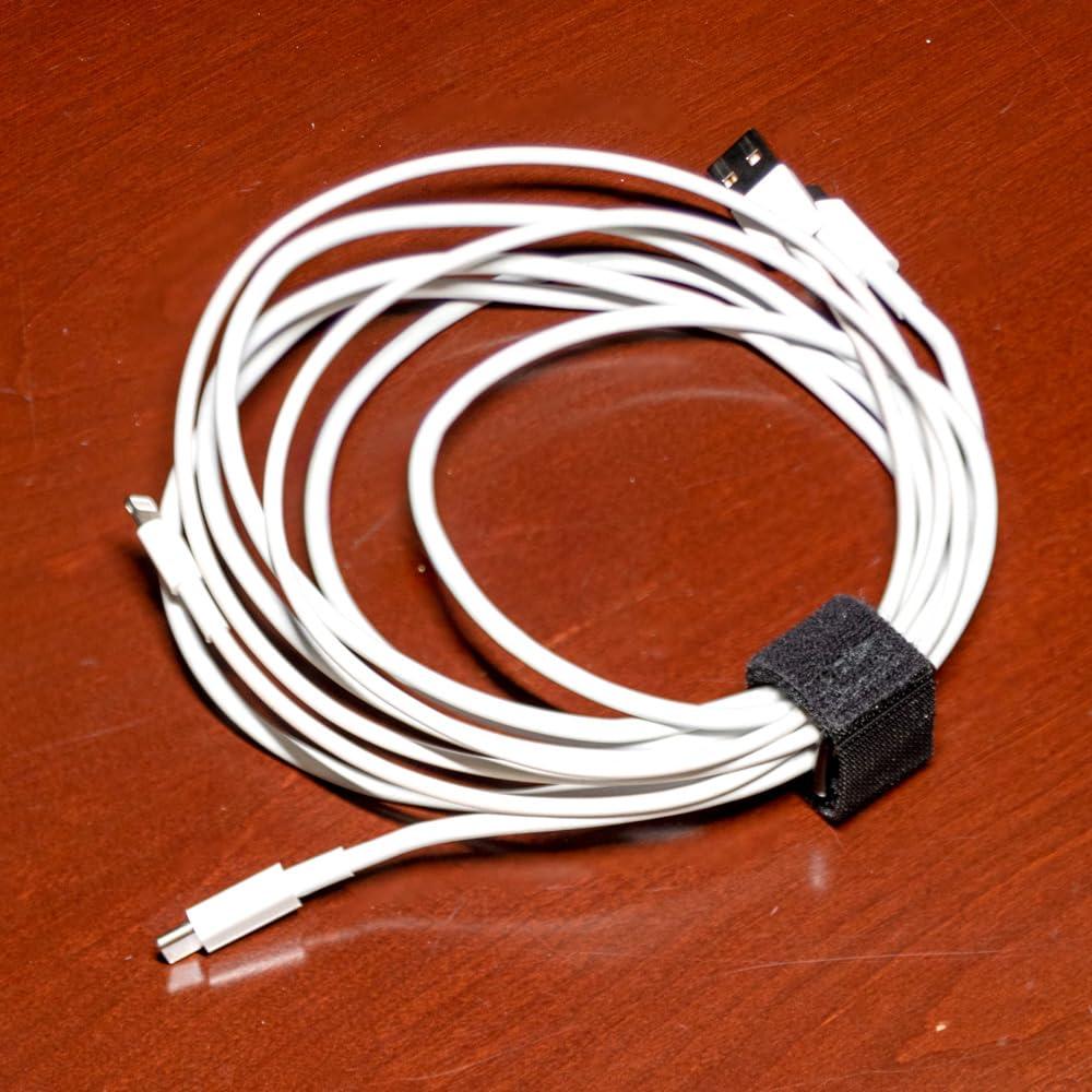 Klein Tools Klein Tools 450-600 Cable Organizer, Hook and Loop Cinch Strap Cable Ties, Includes Two 6-Inch, Two 8-Inch and Two 14-Inch Straps, Black