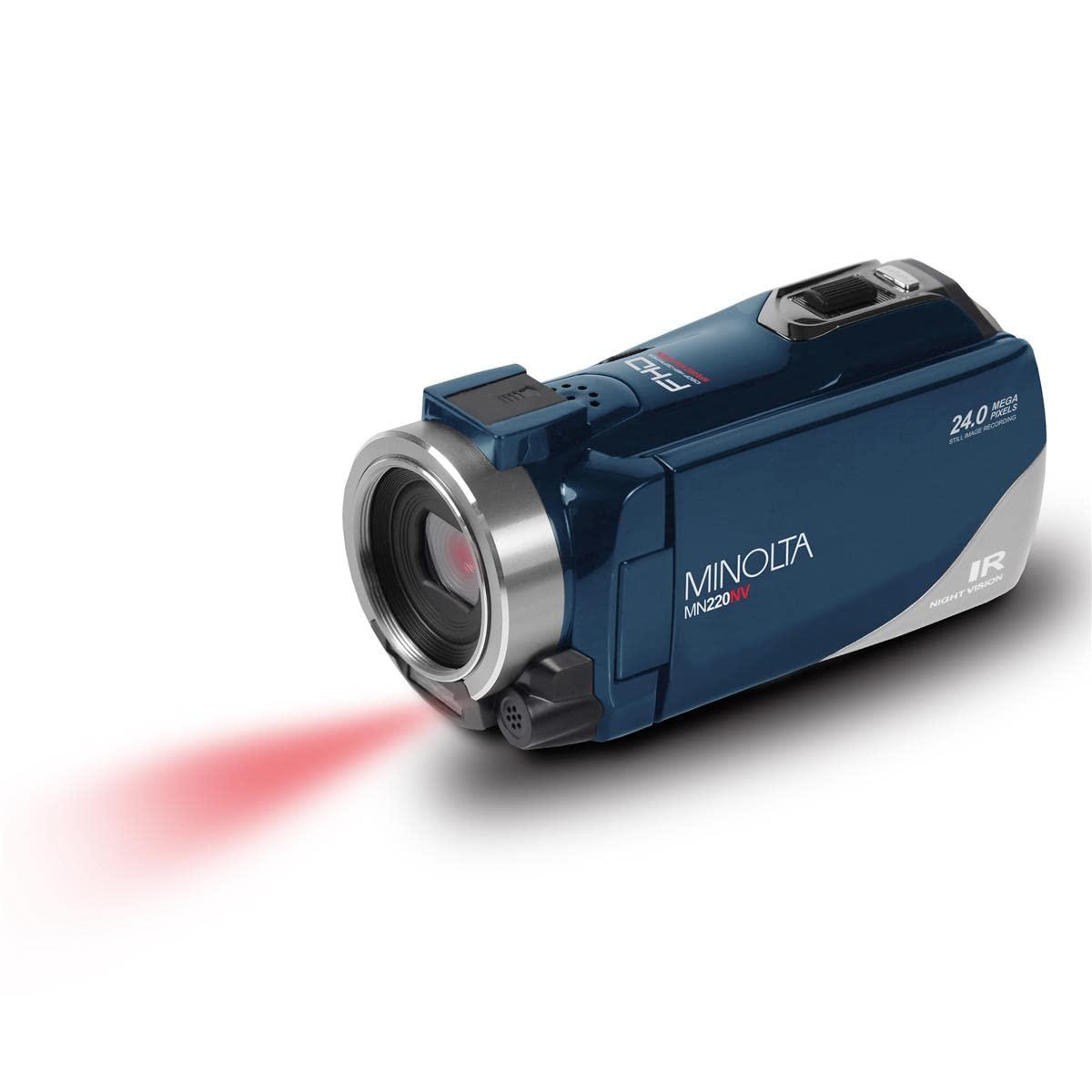 Minolta Minolta MN220NV 1080p Full HD 24MP Night Vision Camcorder with WiFi w/32GB Memory Card (Blue)