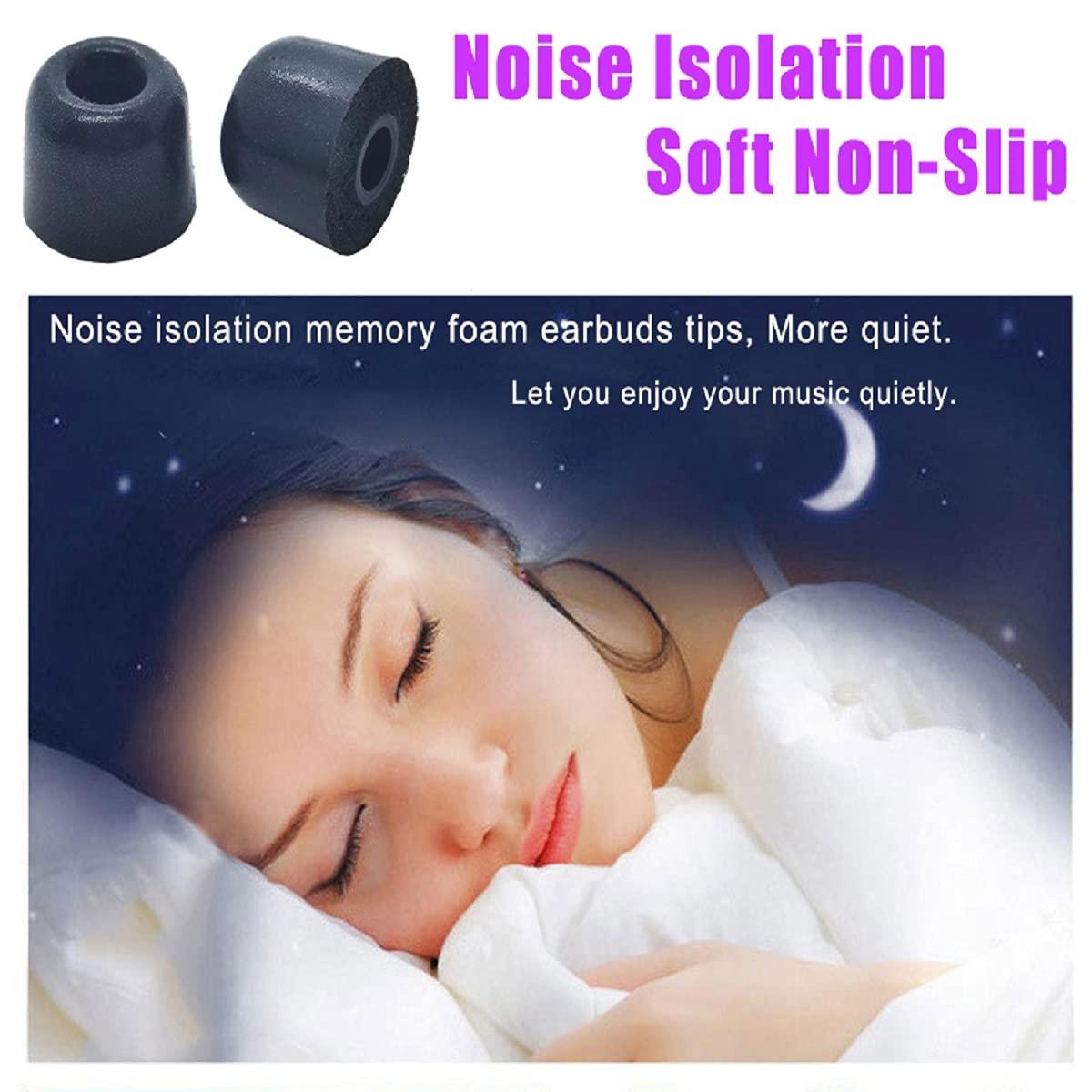 Luckvan Luckvan Replacement Ear Tips Memory Foam Tips Isolation Noise Replacement Earbud Tips Fit 4.0mm-5.5mm Nozzle in-Ear Earphones with Storage Box, 3 Pairs LMS