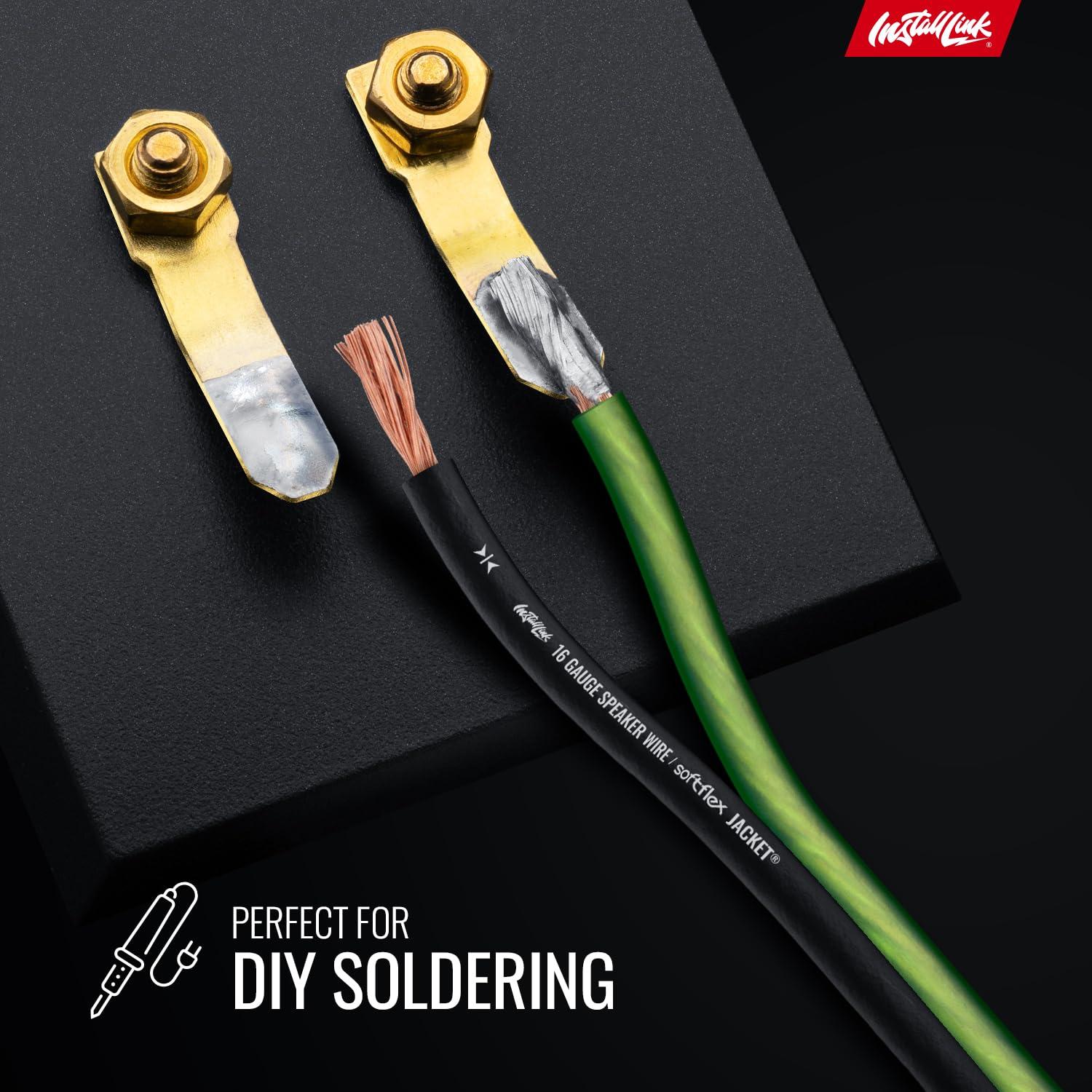 Install Link Install Link 16 AWG Gauge Speaker Wire Cable (30 Feet) Stereo, Car or Home Theater, CCA