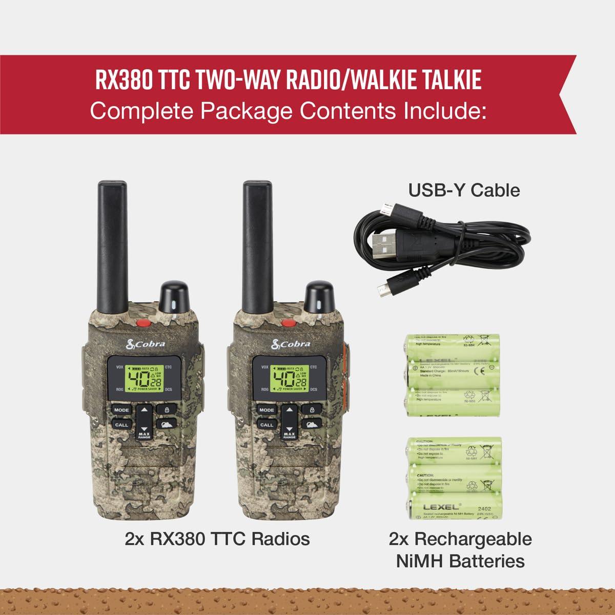 Cobra Cobra 32-Mile, Rugged Two-Way Radio, Truetimber Strata, 2 Pack