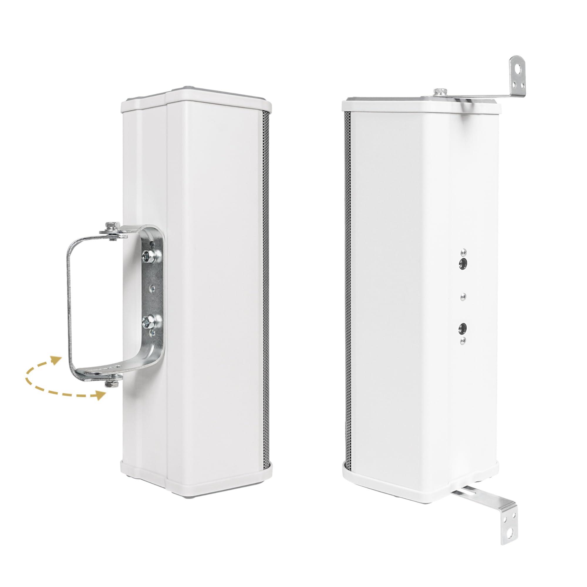 Sound Town Sound Town Pair of 70V/100V Dual 5" Weather-Resistant Column Array Passive Speakers, with IP55-rated Aluminum Enclosure, for Home & Commercial Installations, Indoor & Outdoor, Grey (TARVOS-CL25G-PAIR)