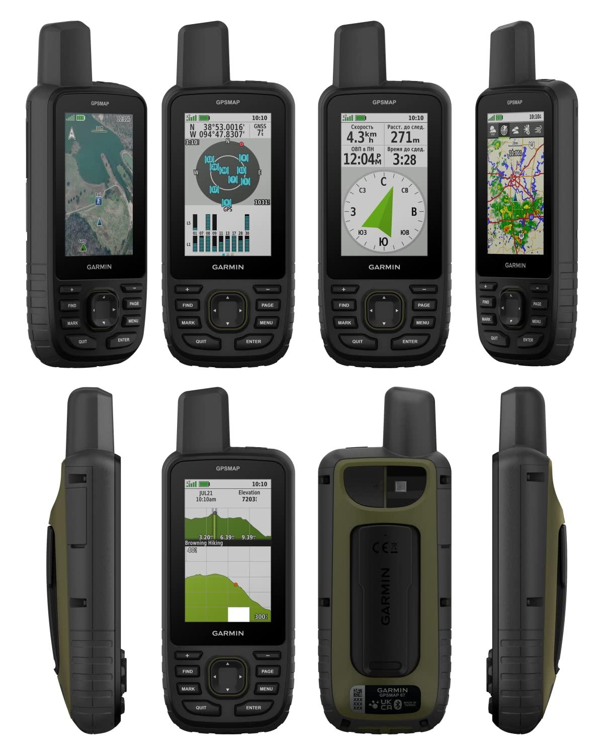 Wearable4U Wearable4U - Garmin GPSMAP 67 Rugged Hiking Handheld, Expanded GNSS Support, 3in Display with Power Pack Bundle