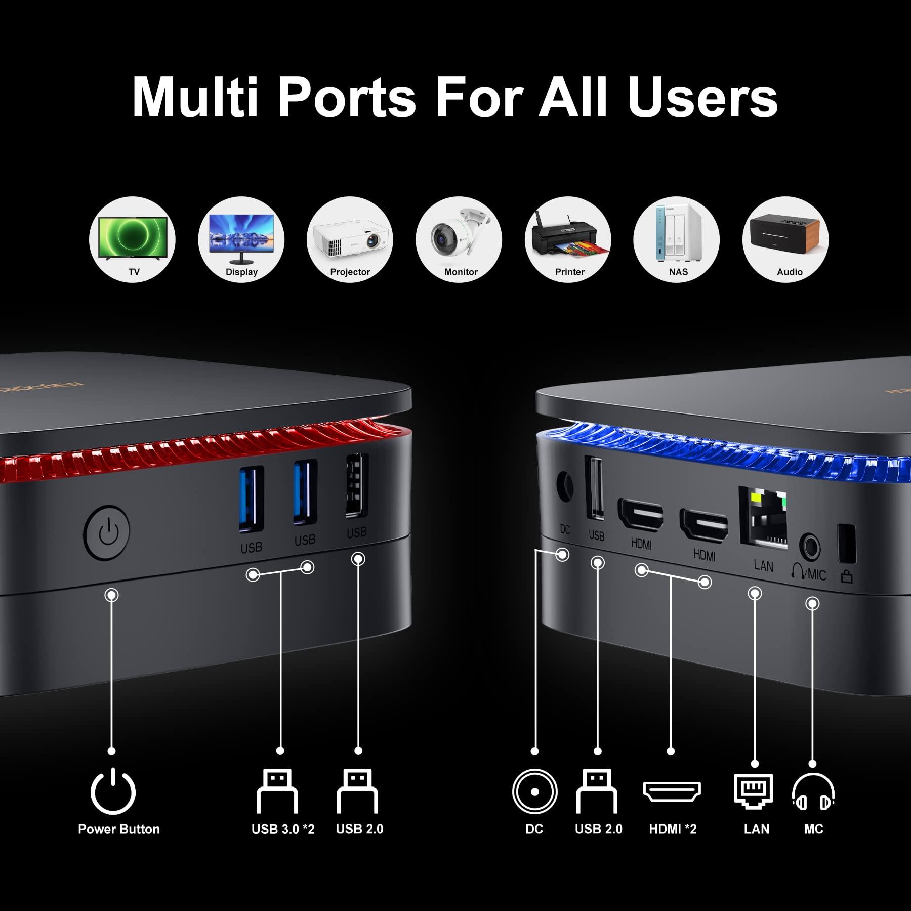 Blackview Blackview MP60 Upgraded Mini PC Intel 11th N5095(up to 3.4GHz), Mini Desktop Computer 16GB RAM 1TB SSD, Win 11 Support Dual 4K HDMI Display, Dual WiFi, BT4.2 for Business, Home, Office Black