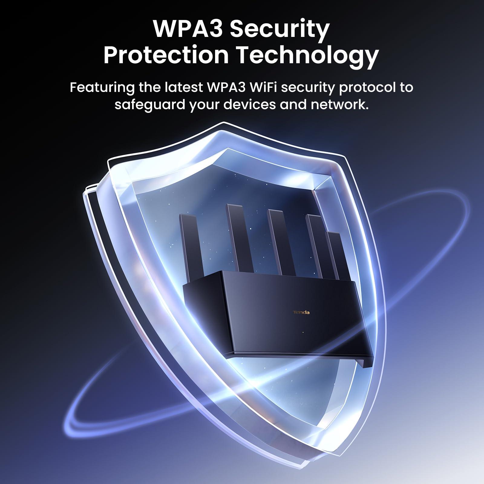 Tenda Tenda AX3000 WiFi 6 Router (RX12L Pro) - Dual Band Gigabit Router for Wireless Internet, 4X Gigabit Ethernet Ports, VPN Support, Parental Controls, Easy Setup, Access Point Mode, IPv6 & WPA3