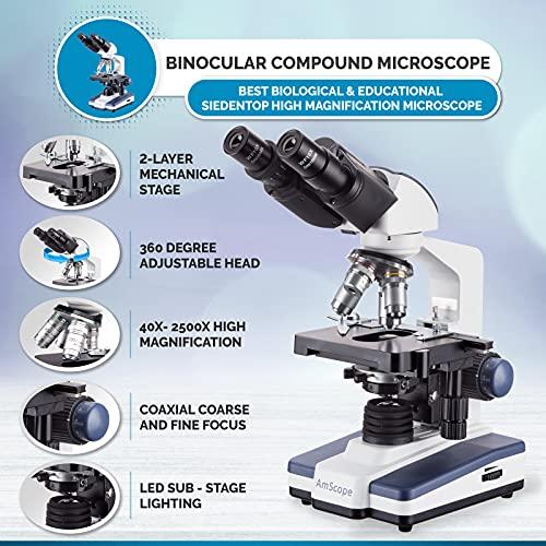AmScope AmScope 40X-1000X LED Lab Binocular Compound Microscope and 10MP Camera