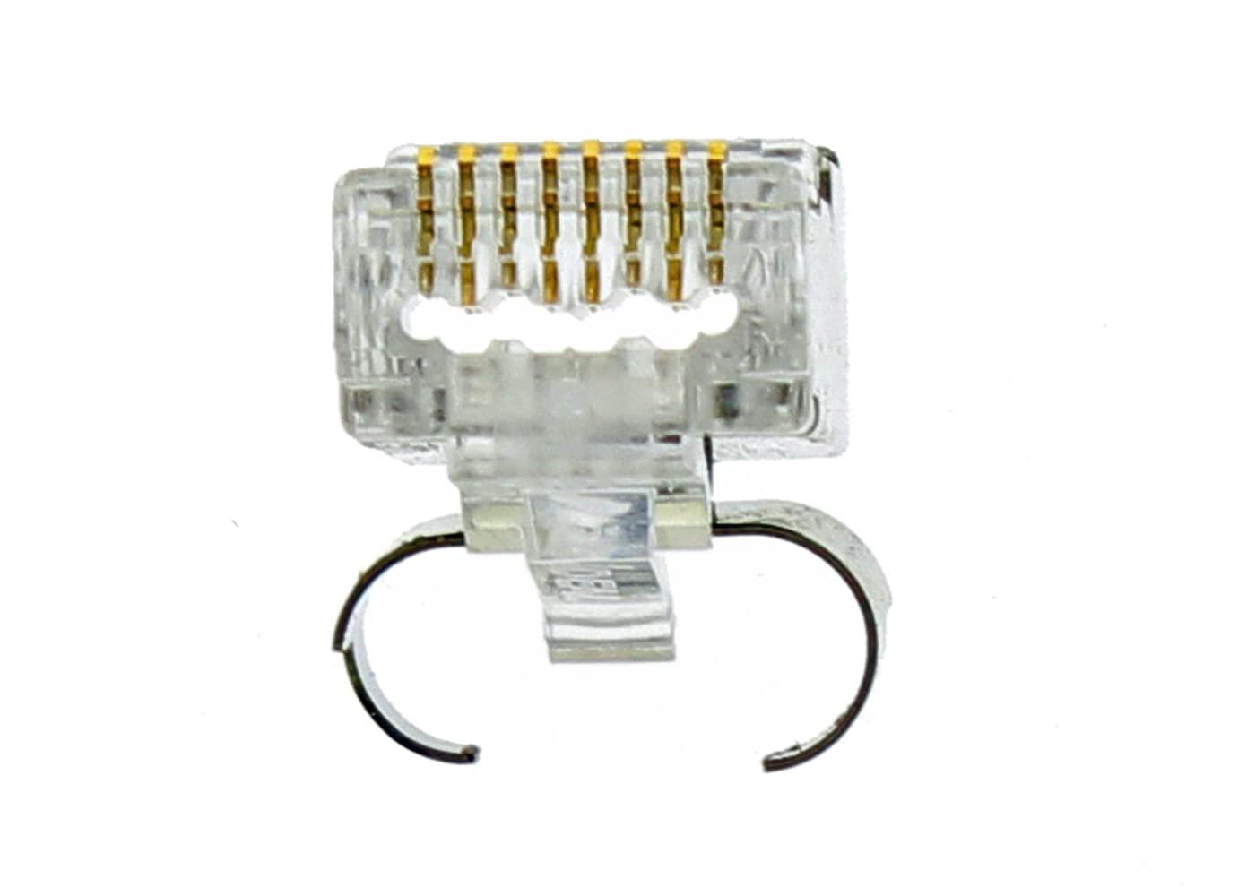Ideal Industries IDEAL INDUSTRIES INC. 85-369 Shielded Feed-Thru Modular Plug Connector, Cable Connector for CAT6A/6/5e Shielded Cables, (50 Connectors, Jar)
