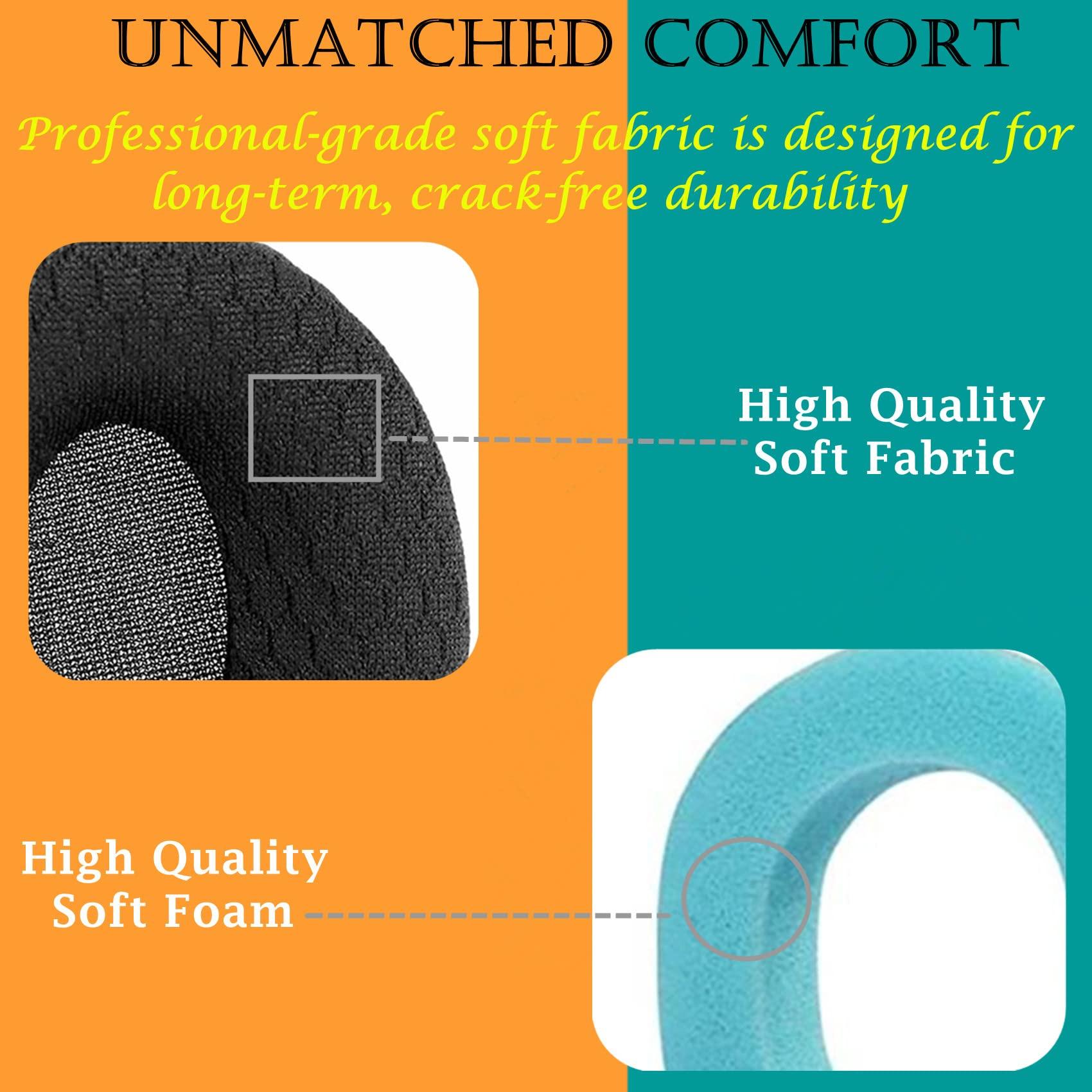 TaiZiChangQin TaiZiChangQin NC100 Upgrade Ear Pads Ear Cushions Replacement Compatible with JVC HA-NC100 NC100 HA NC100 Headphone ( Fabric Earpads Black )
