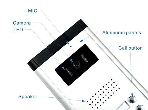 AMOCAM AMOCAM Apartment Video Intercom System, 4 Household Video Doorbell Kits, Wired 7 Inches Monitor, IR Outdoor Camera Support Monitoring, ID Unlock, 2 Way Intercom, 1- Camera and 4-Screen