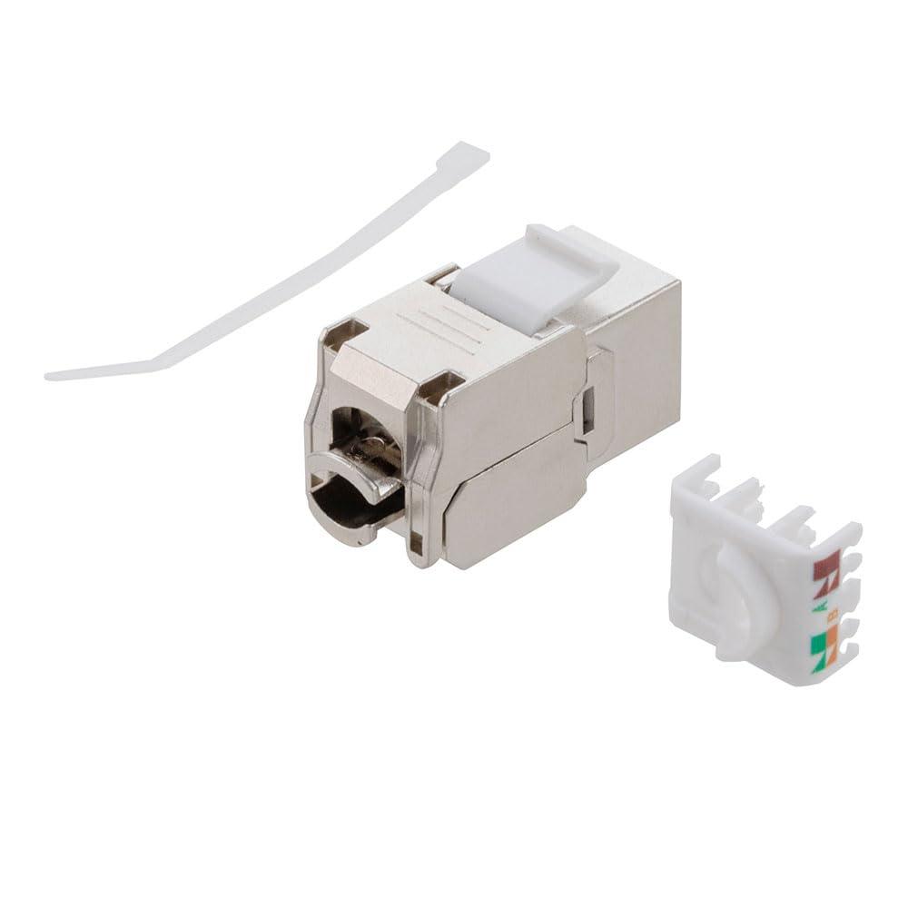 NavePoint NavePoint CAT6A Shielded Toolless Keystone Jack 10 Pack, Silver